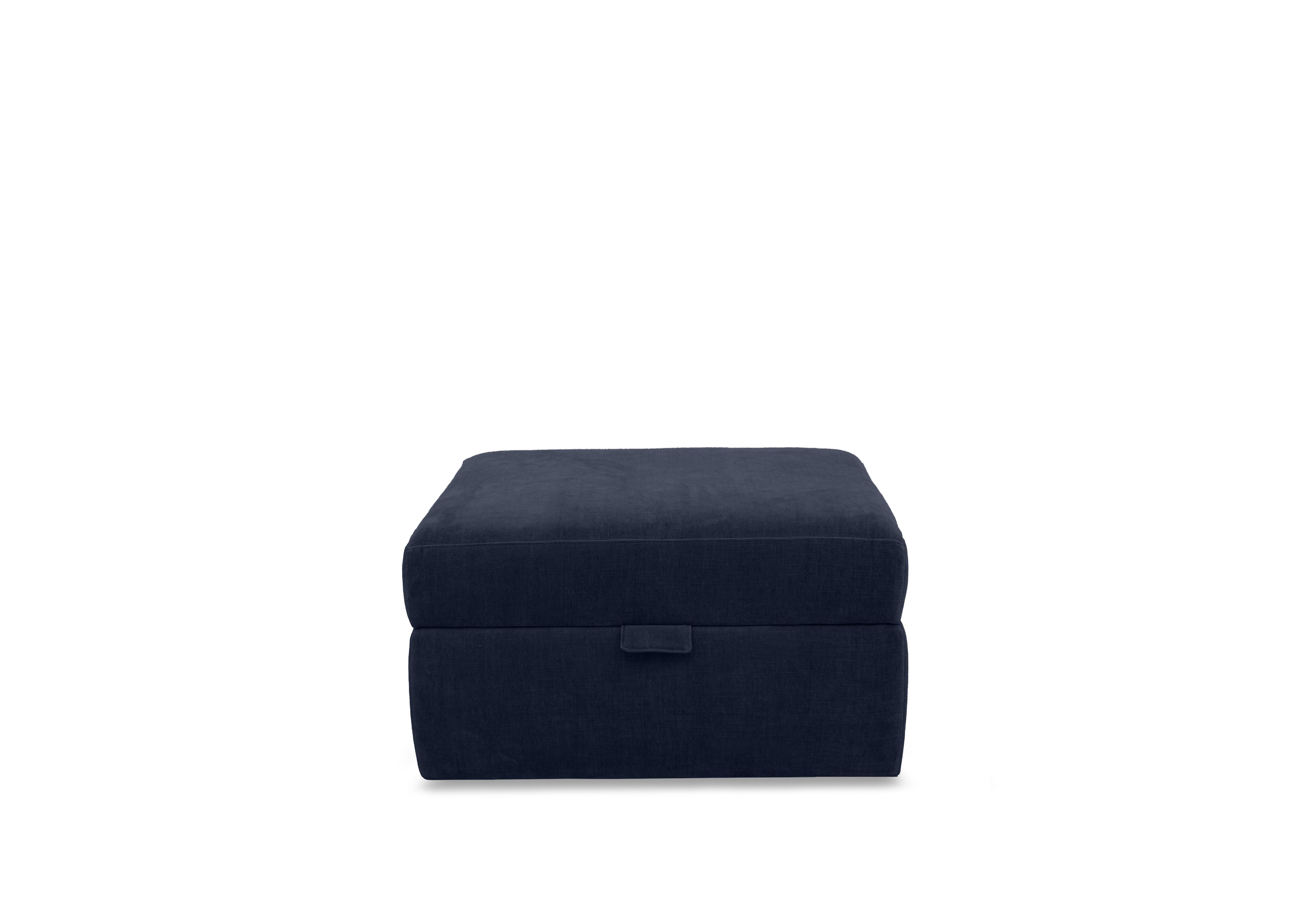 Retreat Small Fabric Storage Footstool in Aston Navy on Furniture Village