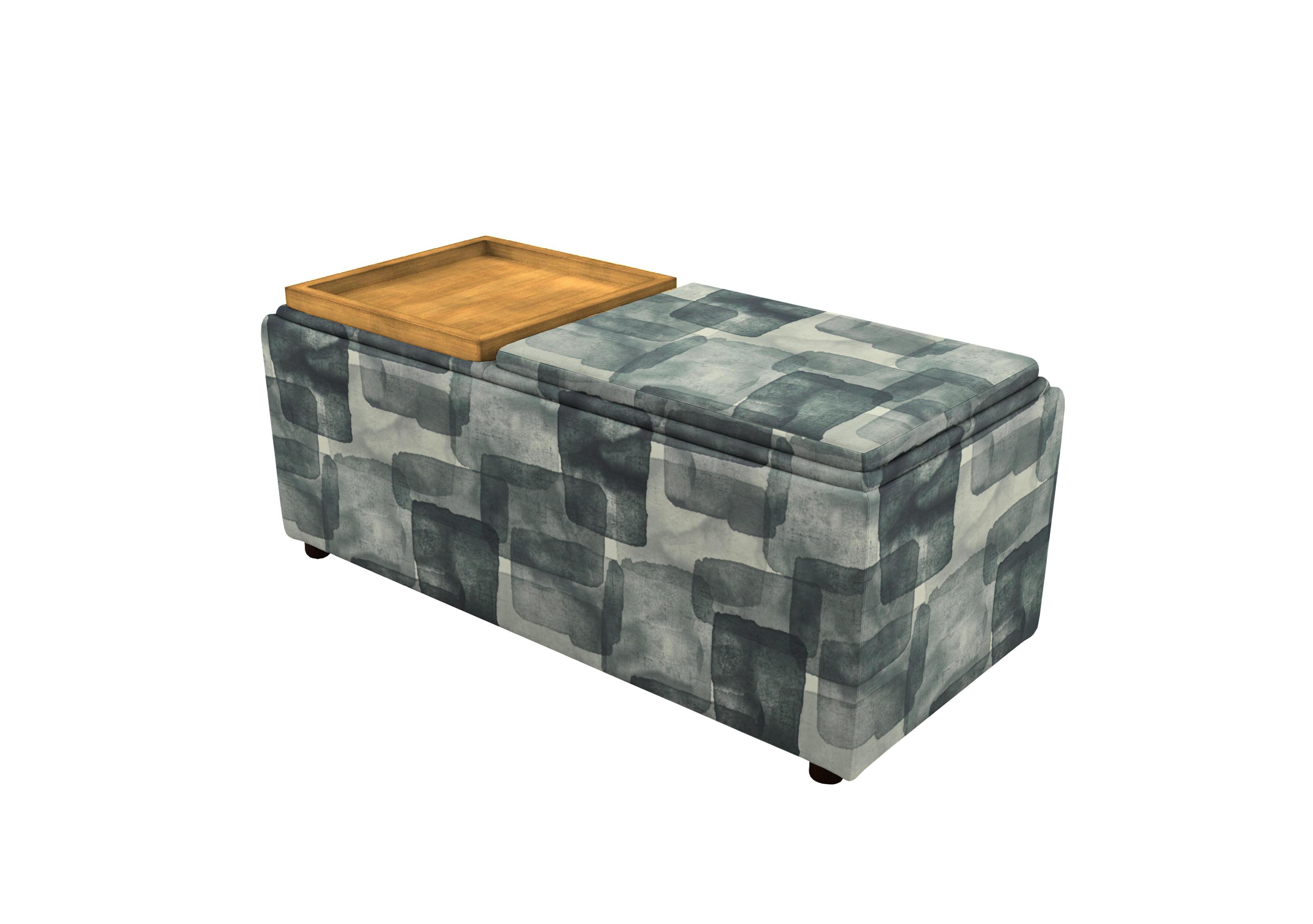 Fabric Storage Bench Tray Stool in C359 Fresco Moonstone on Furniture Village