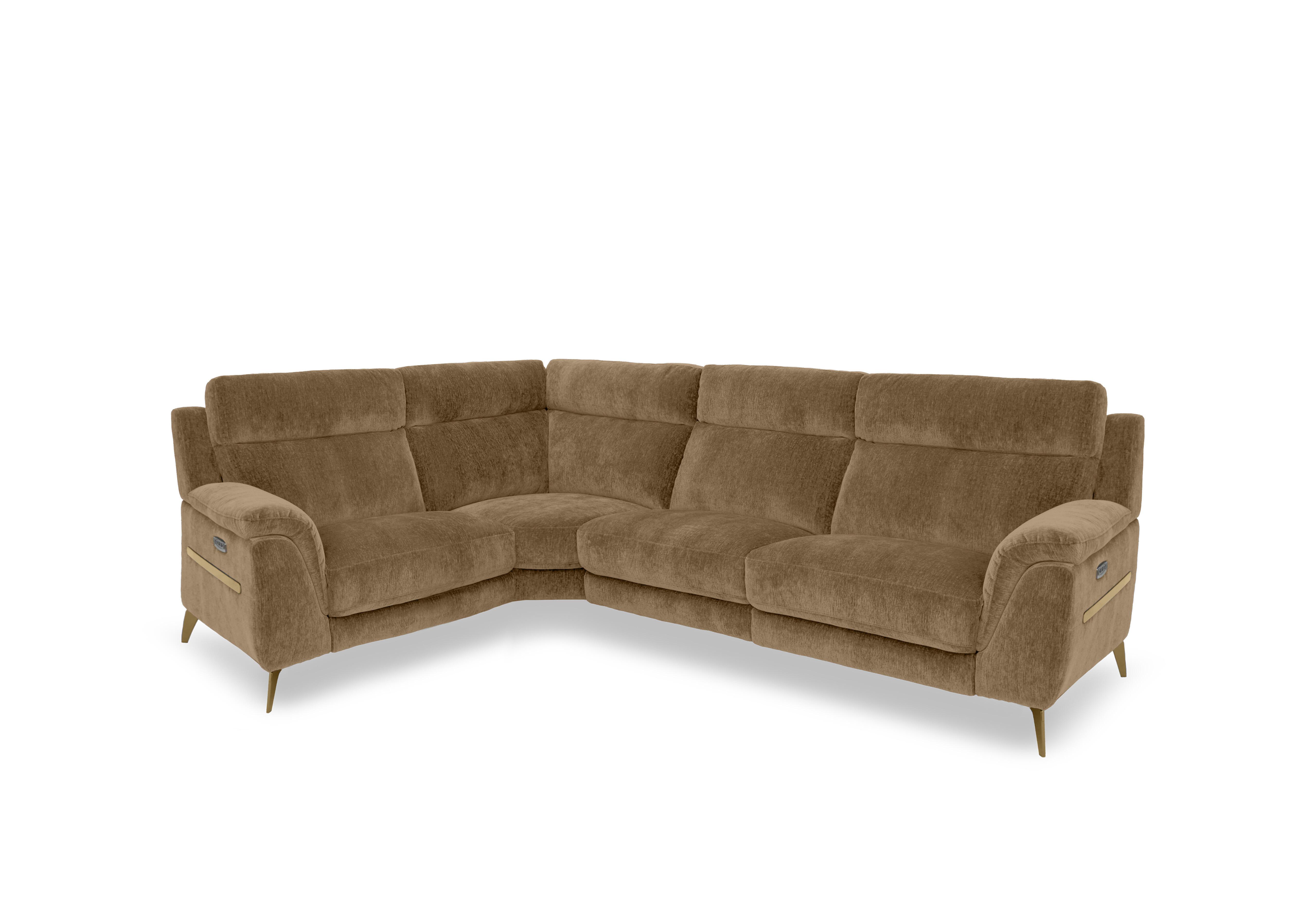 Eclipse Small Fabric Corner Sofa in Fab-Crn-R272 Tumeric Br on Furniture Village