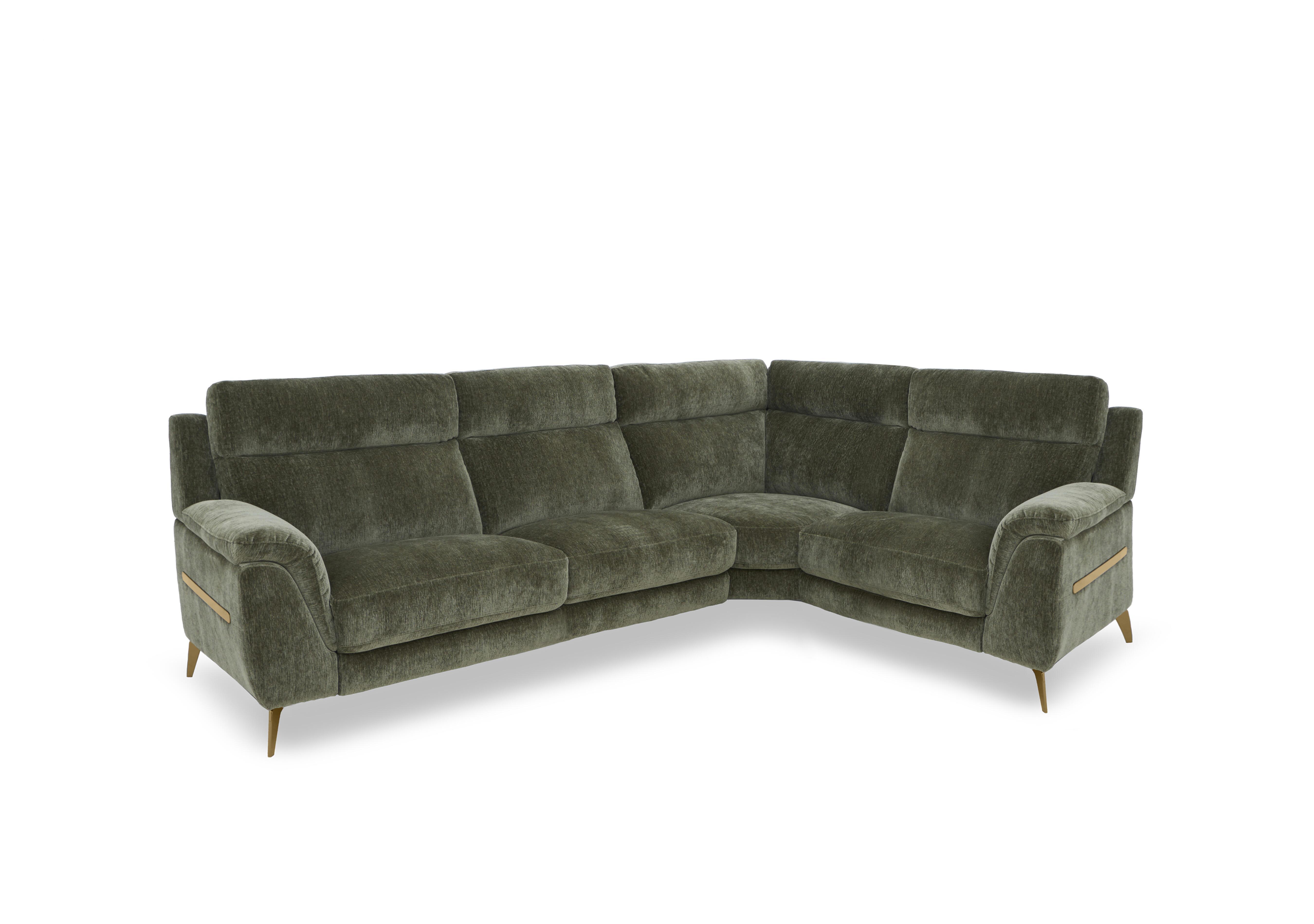 Eclipse Small Fabric Corner Sofa in Fab-Crn-R353 Forrest Green Br on Furniture Village