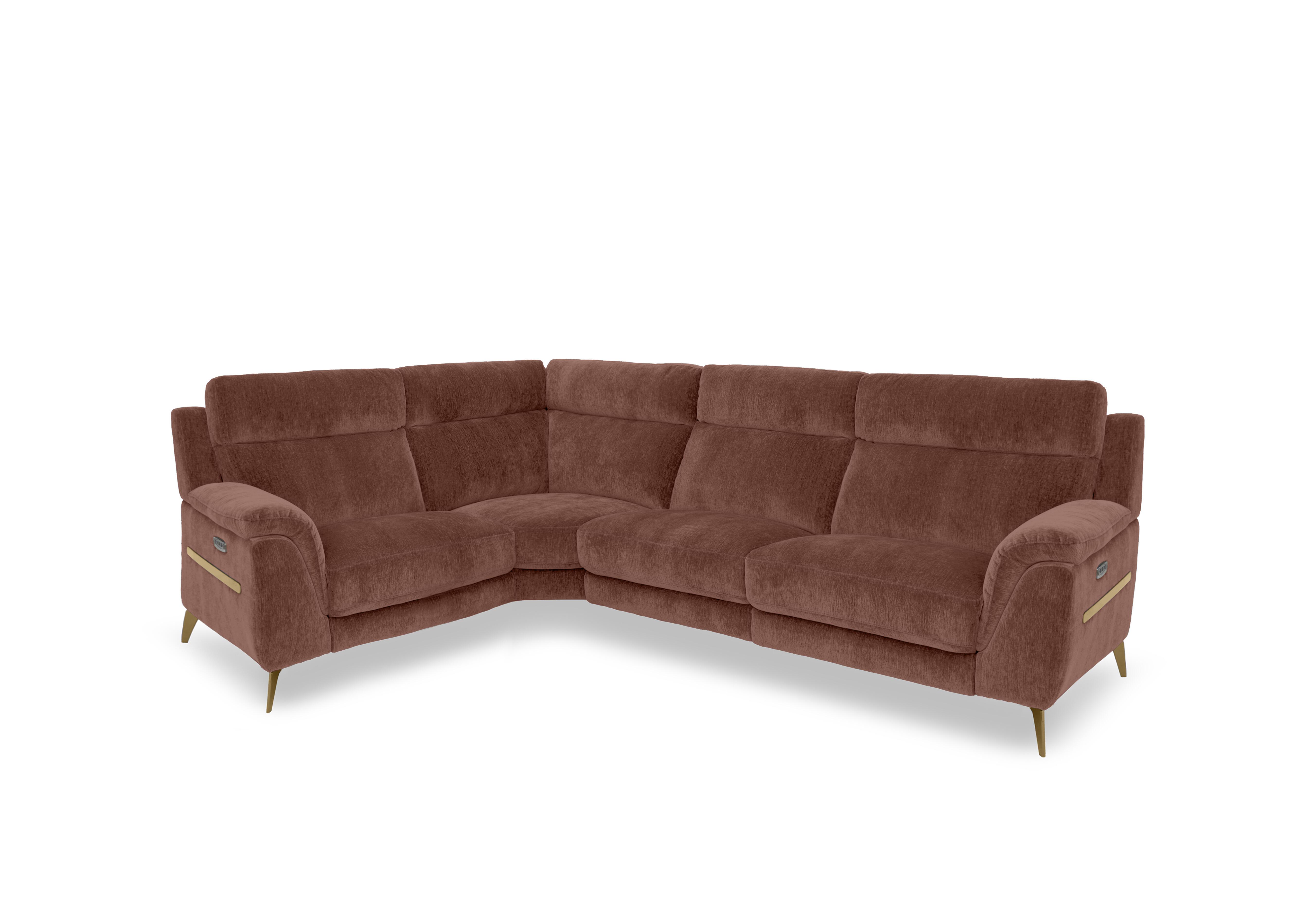 Eclipse Small Fabric Corner Sofa in Fab-Crn-R500 Caramel Br on Furniture Village