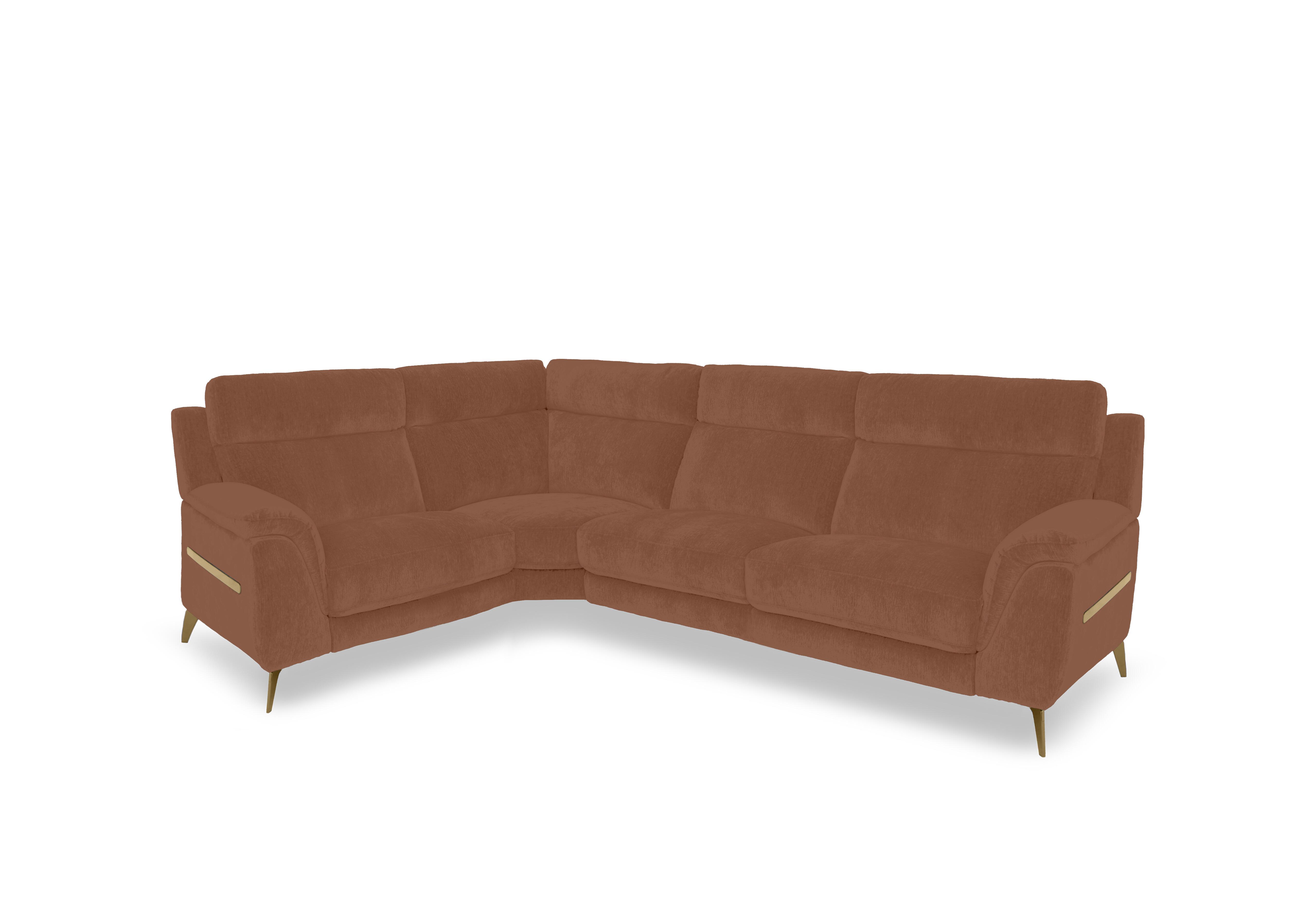 Eclipse Small Fabric Corner Sofa in Fab-Dab-R13 Rust Br on Furniture Village