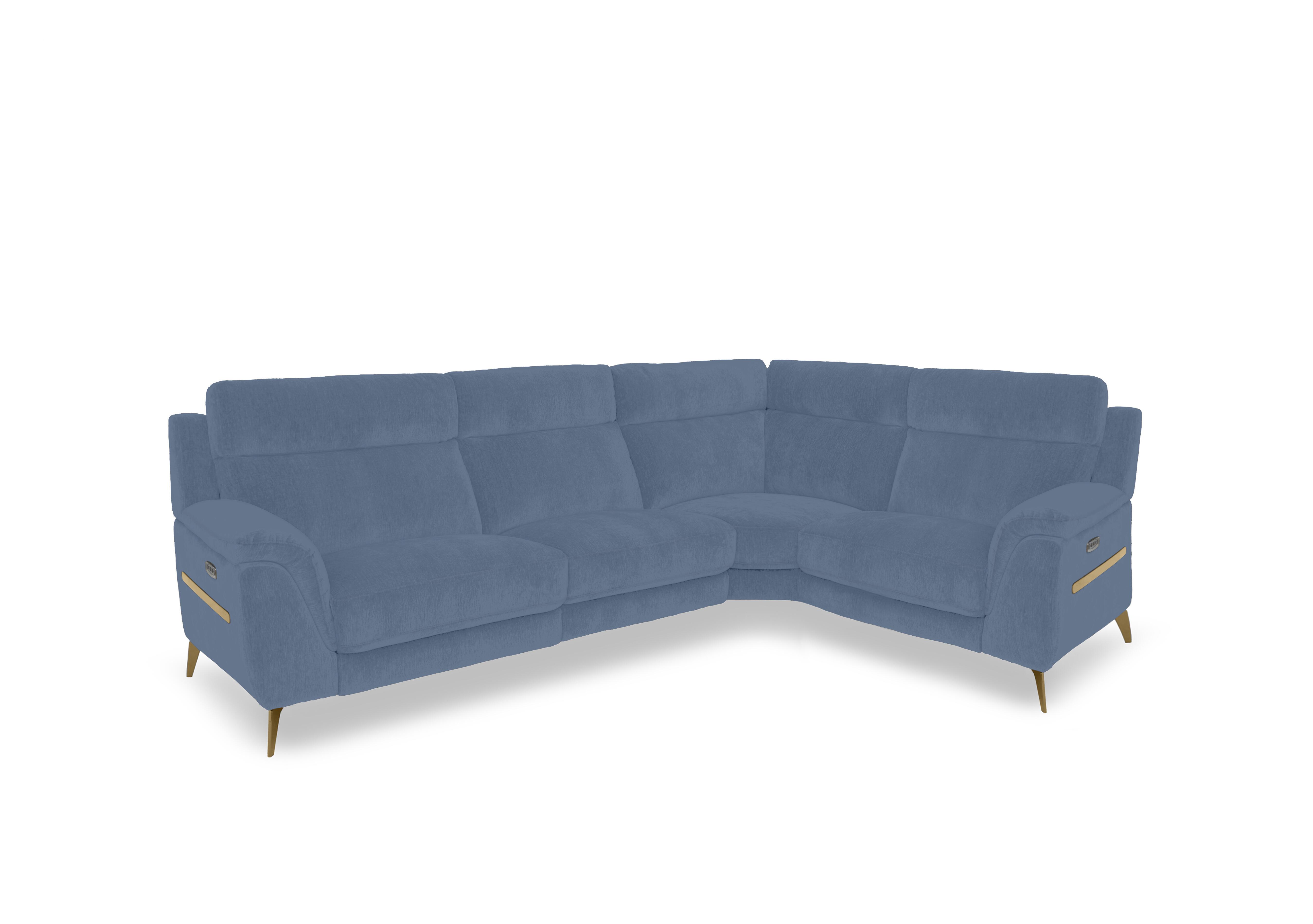 Eclipse Small Fabric Corner Sofa in Fab-Dab-R18 Silverish Blue Br on Furniture Village
