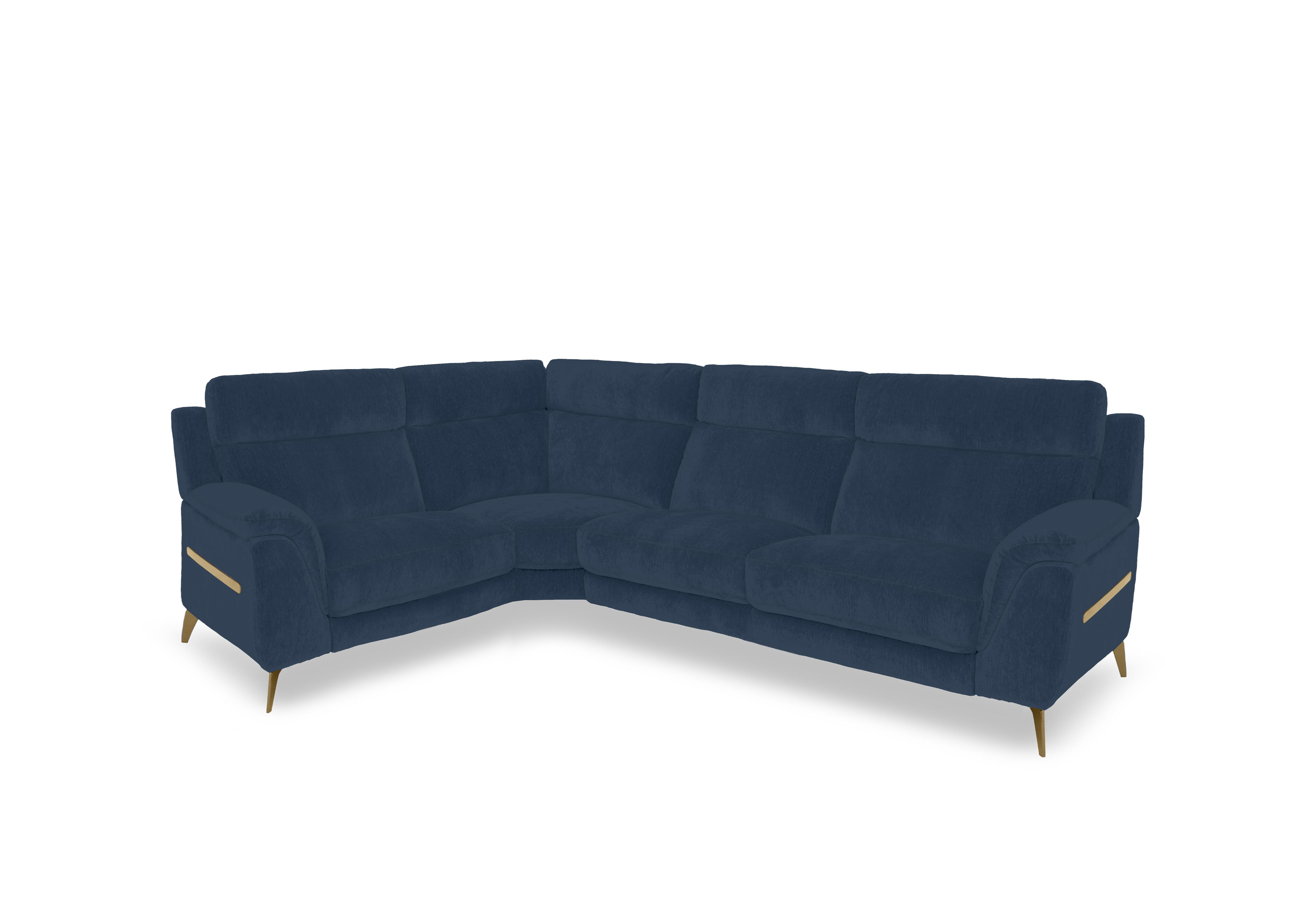 Eclipse Small Fabric Corner Sofa in Fab-Dab-R23 Steel Blue Br on Furniture Village