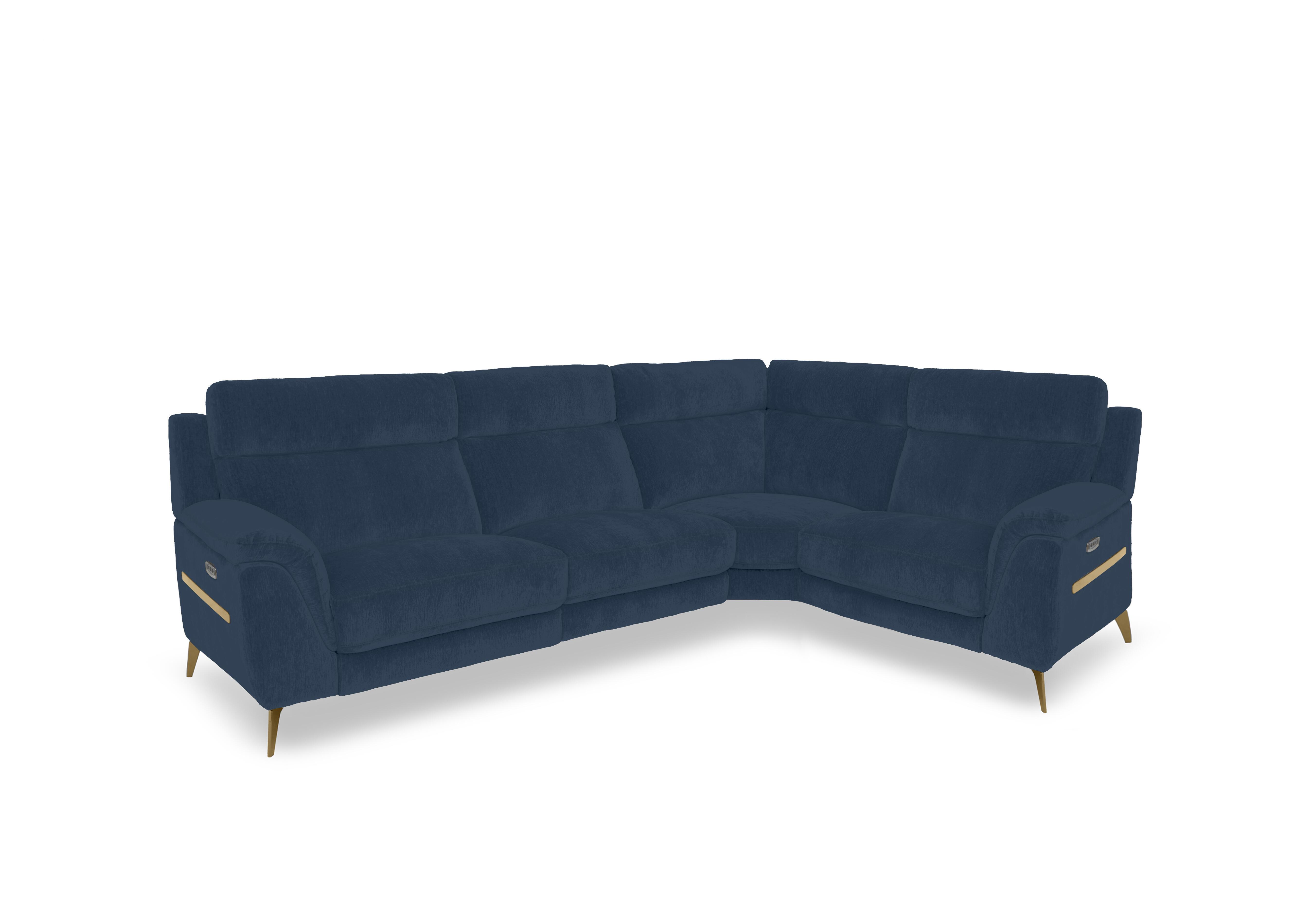 Eclipse Small Fabric Corner Sofa in Fab-Dab-R23 Steel Blue Br on Furniture Village