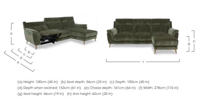 Eclipse Fabric 3 Seater Chaise End Sofa in  on Furniture Village