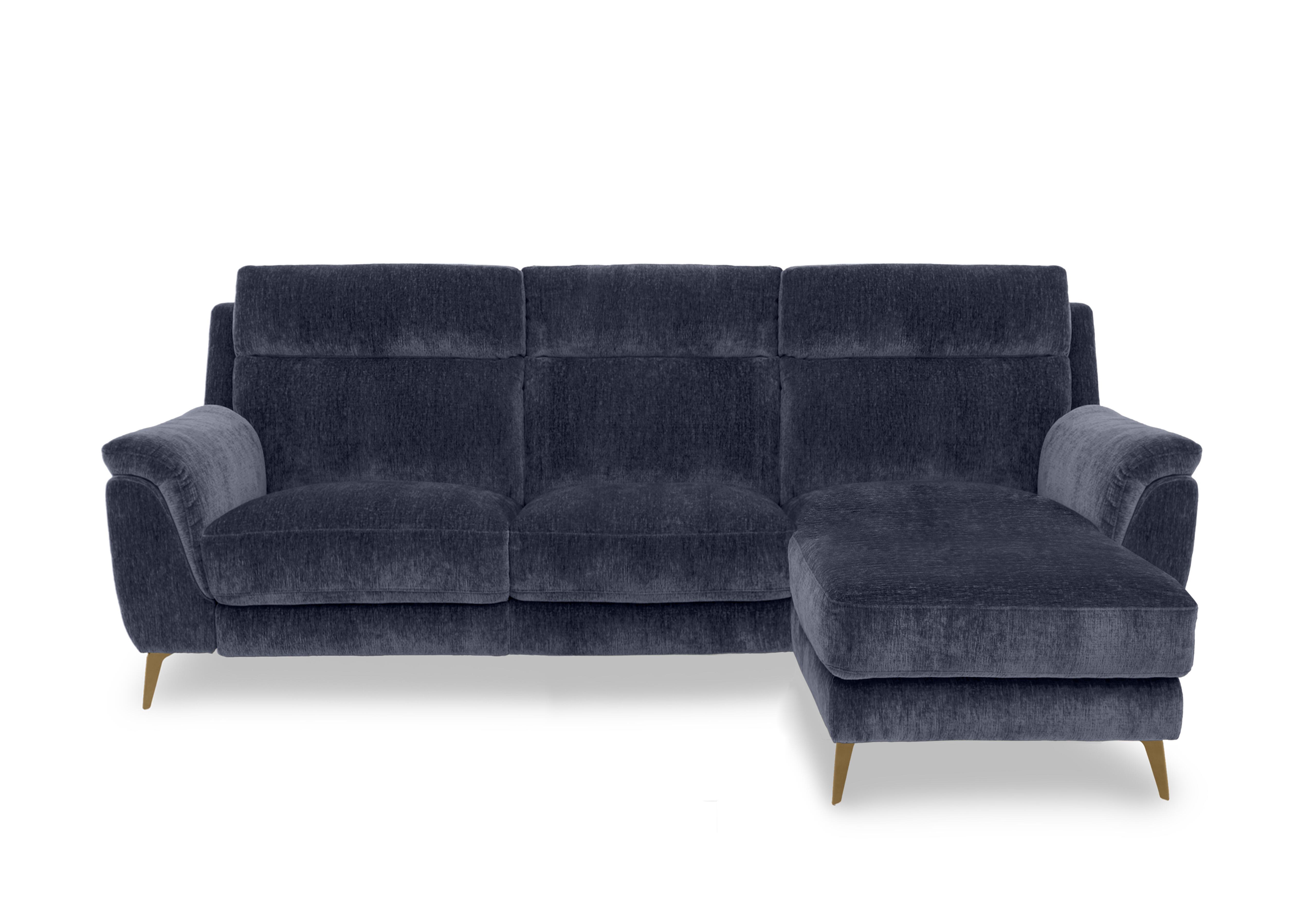 Eclipse Fabric 3 Seater Chaise End Sofa in Fab-Crn-R101 Ink Br on Furniture Village