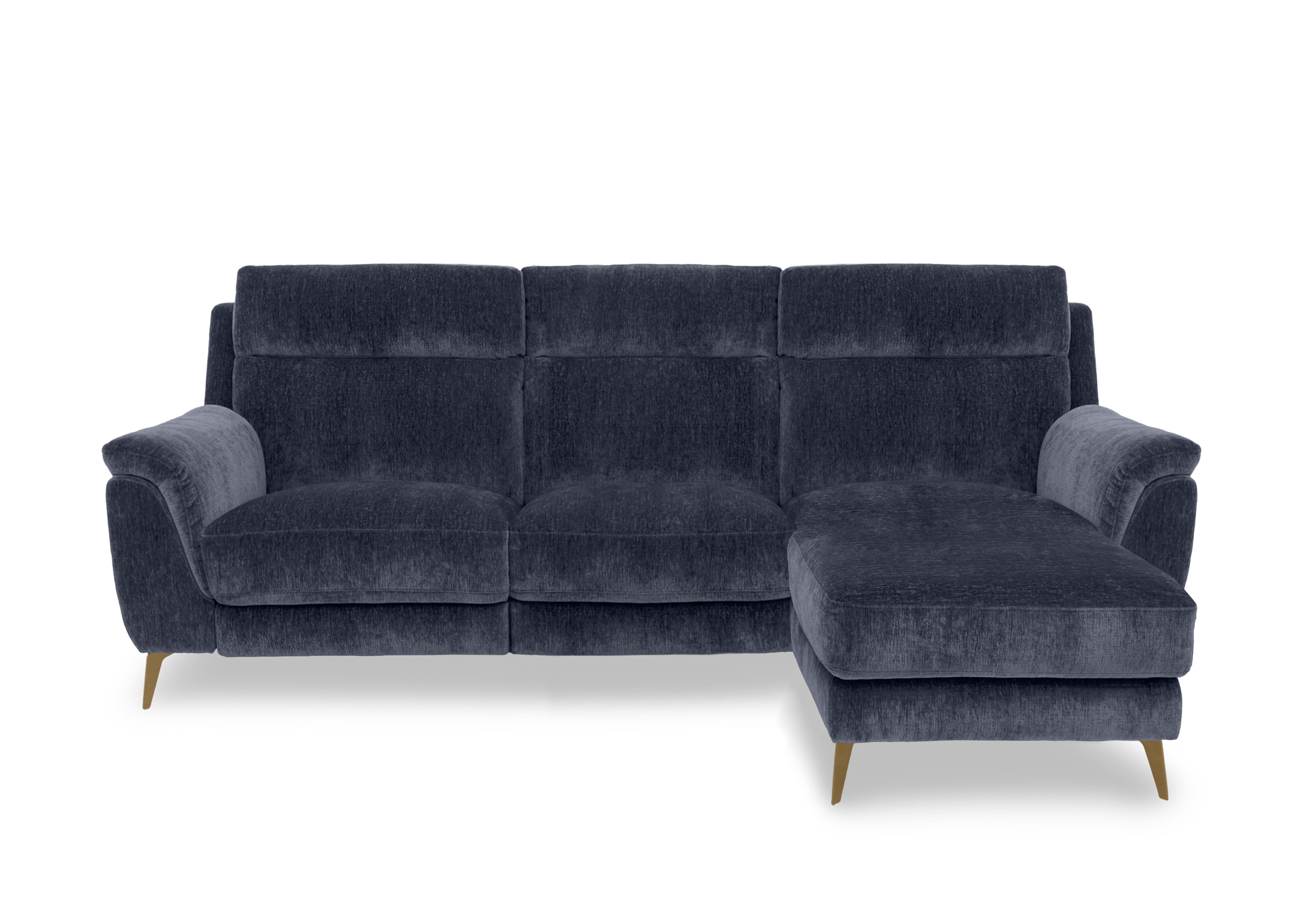 Eclipse Fabric 3 Seater Chaise End Sofa in Fab-Crn-R101 Ink Br on Furniture Village