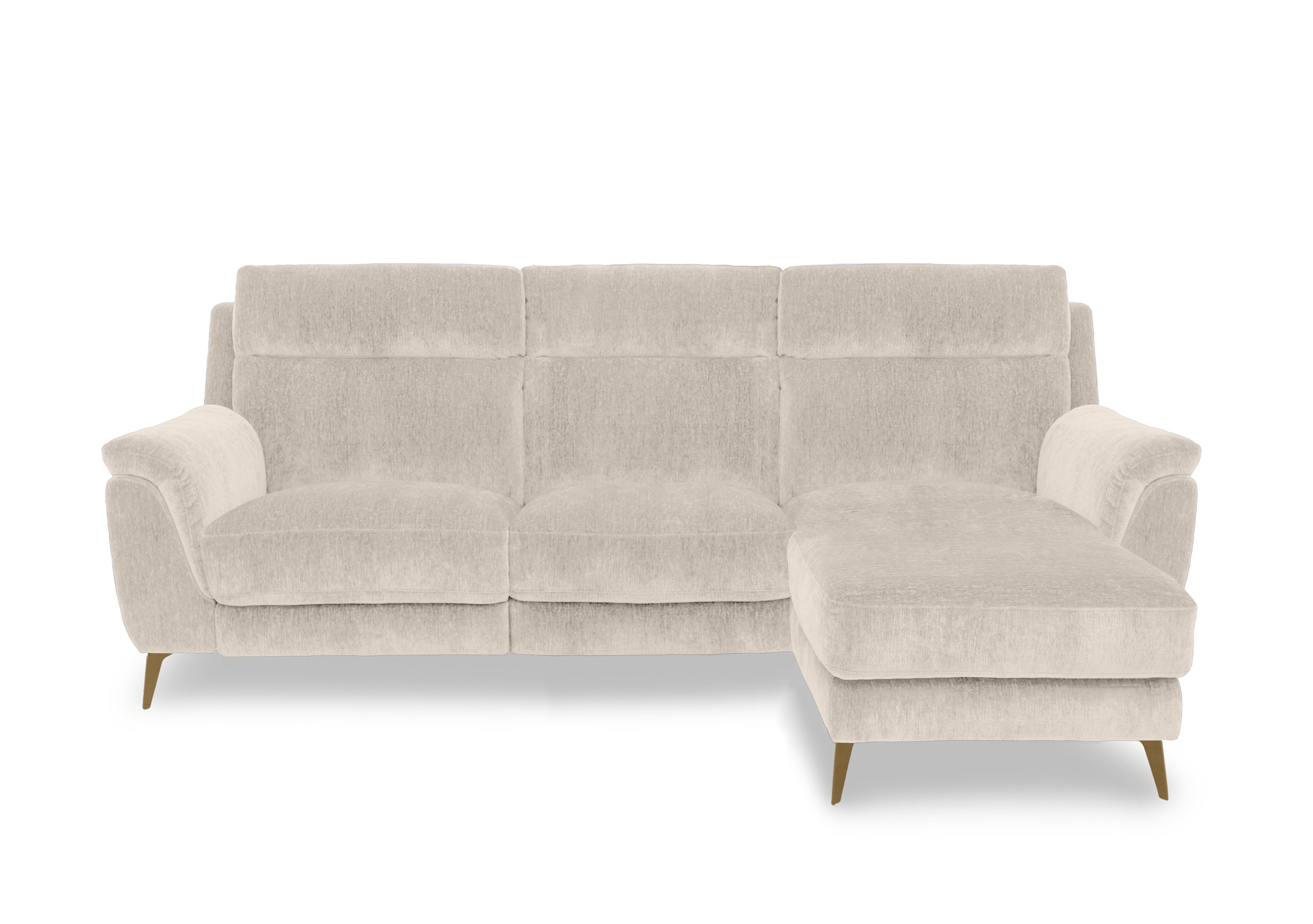 Eclipse Fabric 3 Seater Chaise End Sofa in Fab-Crn-R120 Beige Br on Furniture Village
