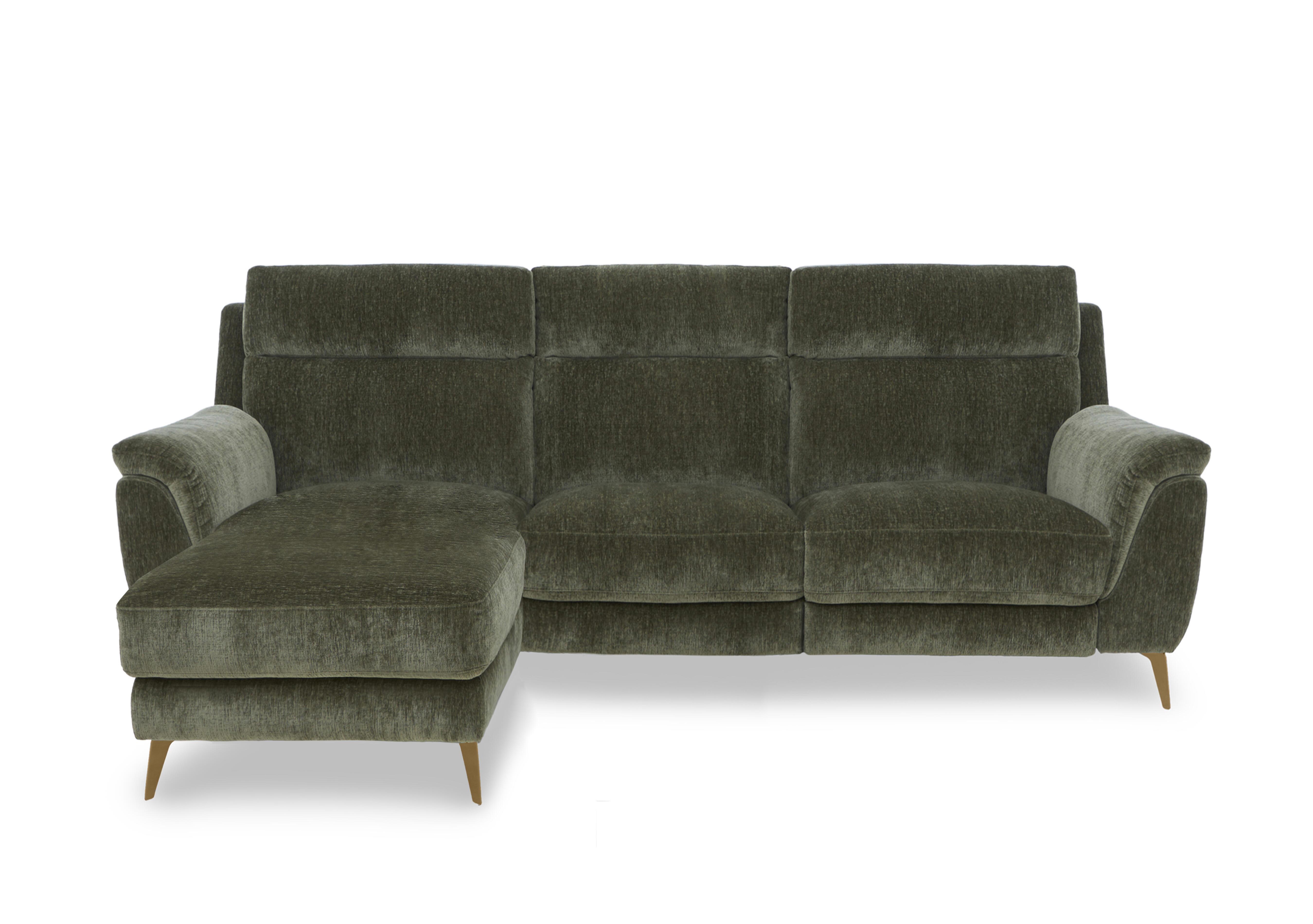 Eclipse Fabric 3 Seater Chaise End Sofa in Fab-Crn-R353 Forest Green Br on Furniture Village