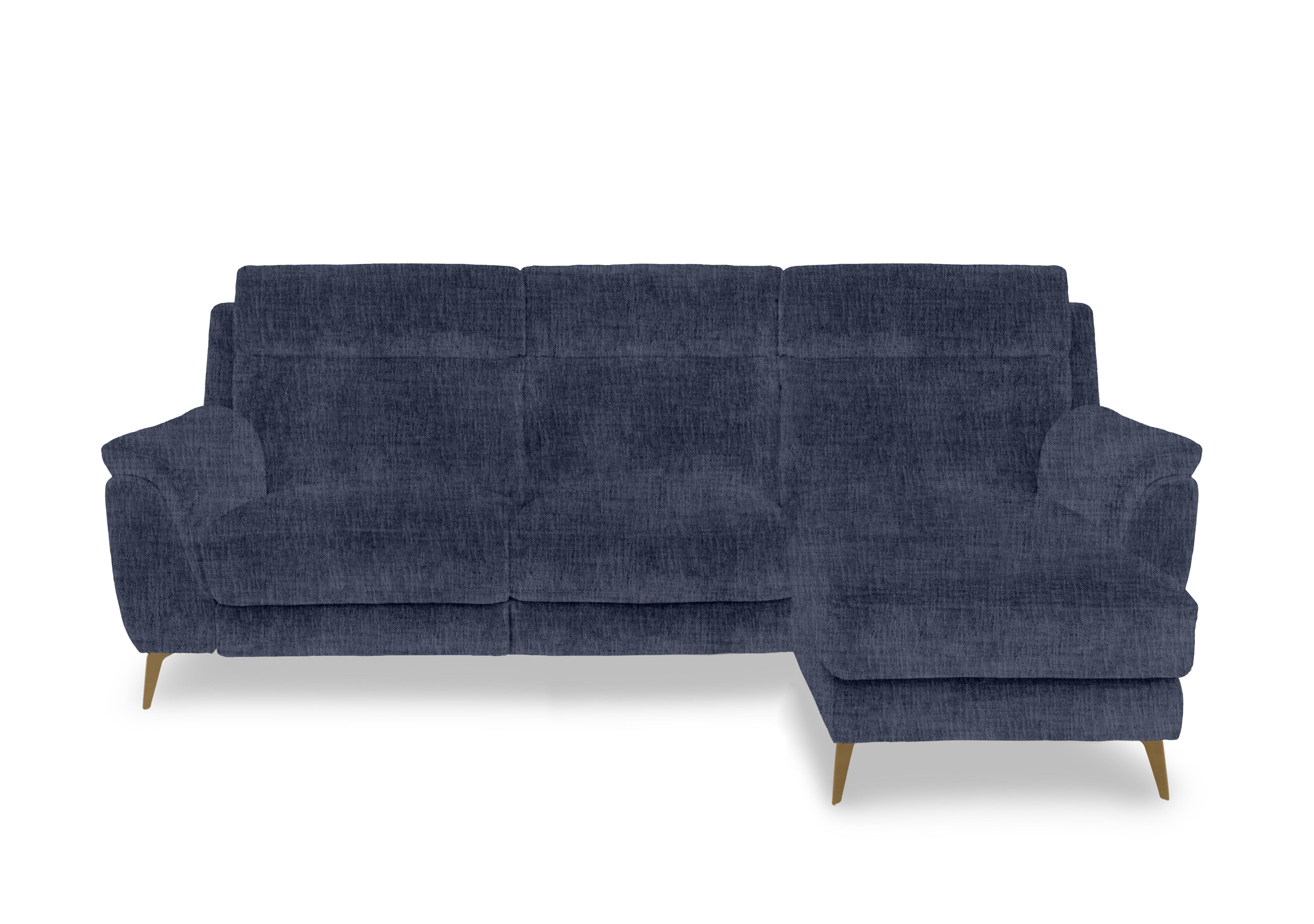 Eclipse Fabric 3 Seater Chaise End Sofa in Fab-Mga-R10 Dark Denim Br on Furniture Village