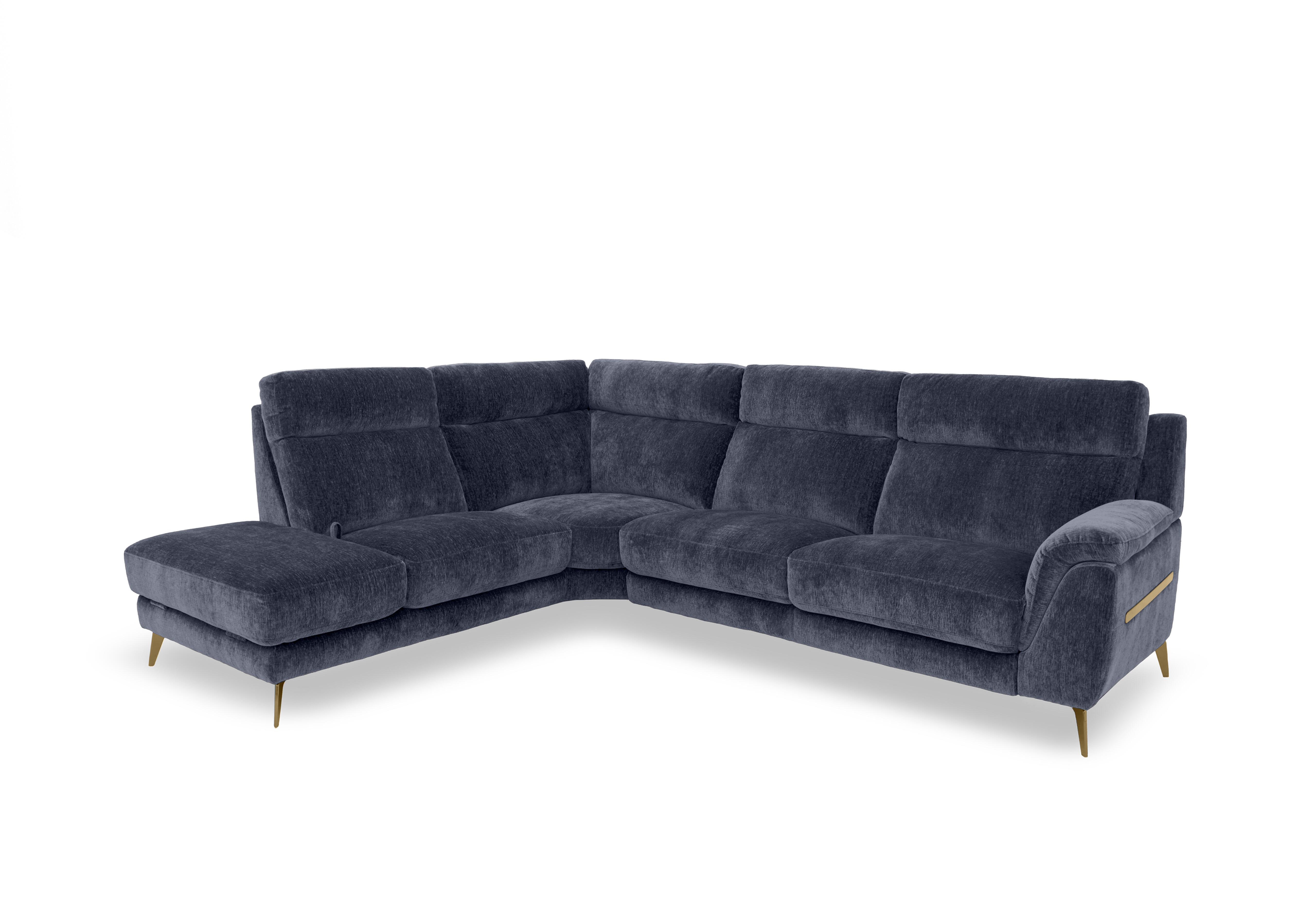 Eclipse Fabric Corner Sofa with Chaise End Storage in Fab-Crn-R101 Ink Br on Furniture Village