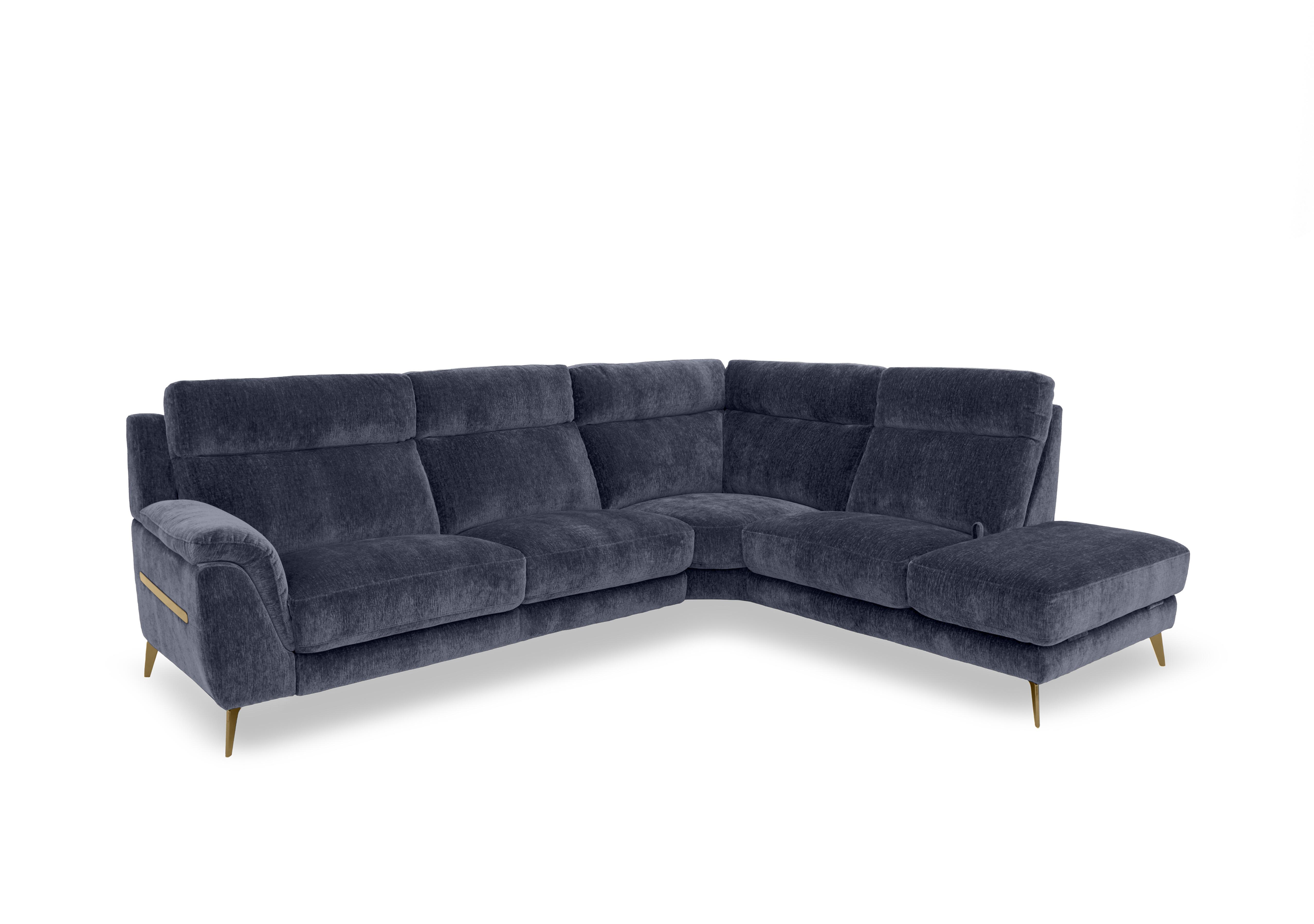 Eclipse Fabric Corner Sofa with Chaise End Storage in Fab-Crn-R101 Ink Br on Furniture Village