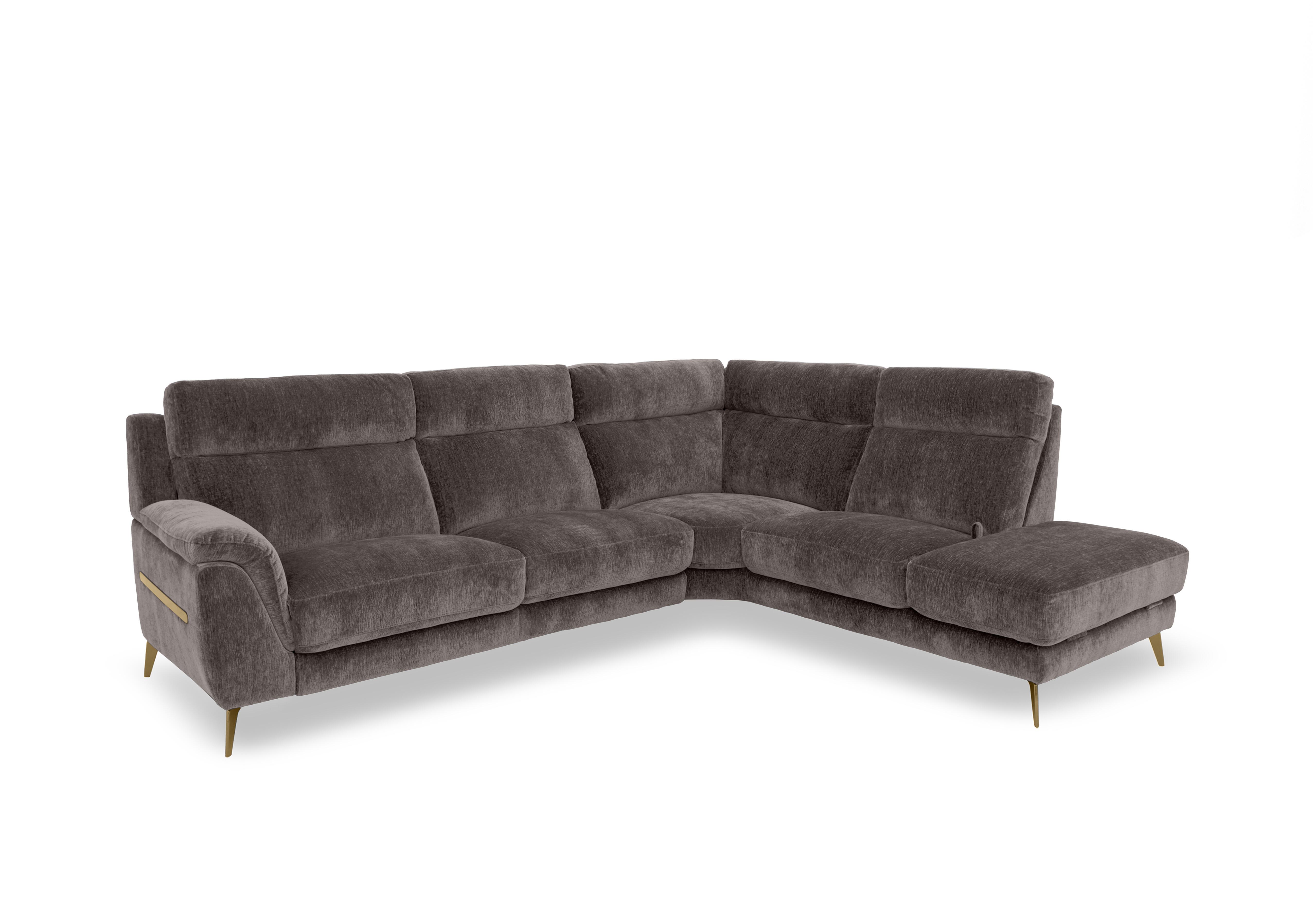 Eclipse Fabric Corner Sofa with Chaise End Storage in Fab-Crn-R102 Cacao Br on Furniture Village