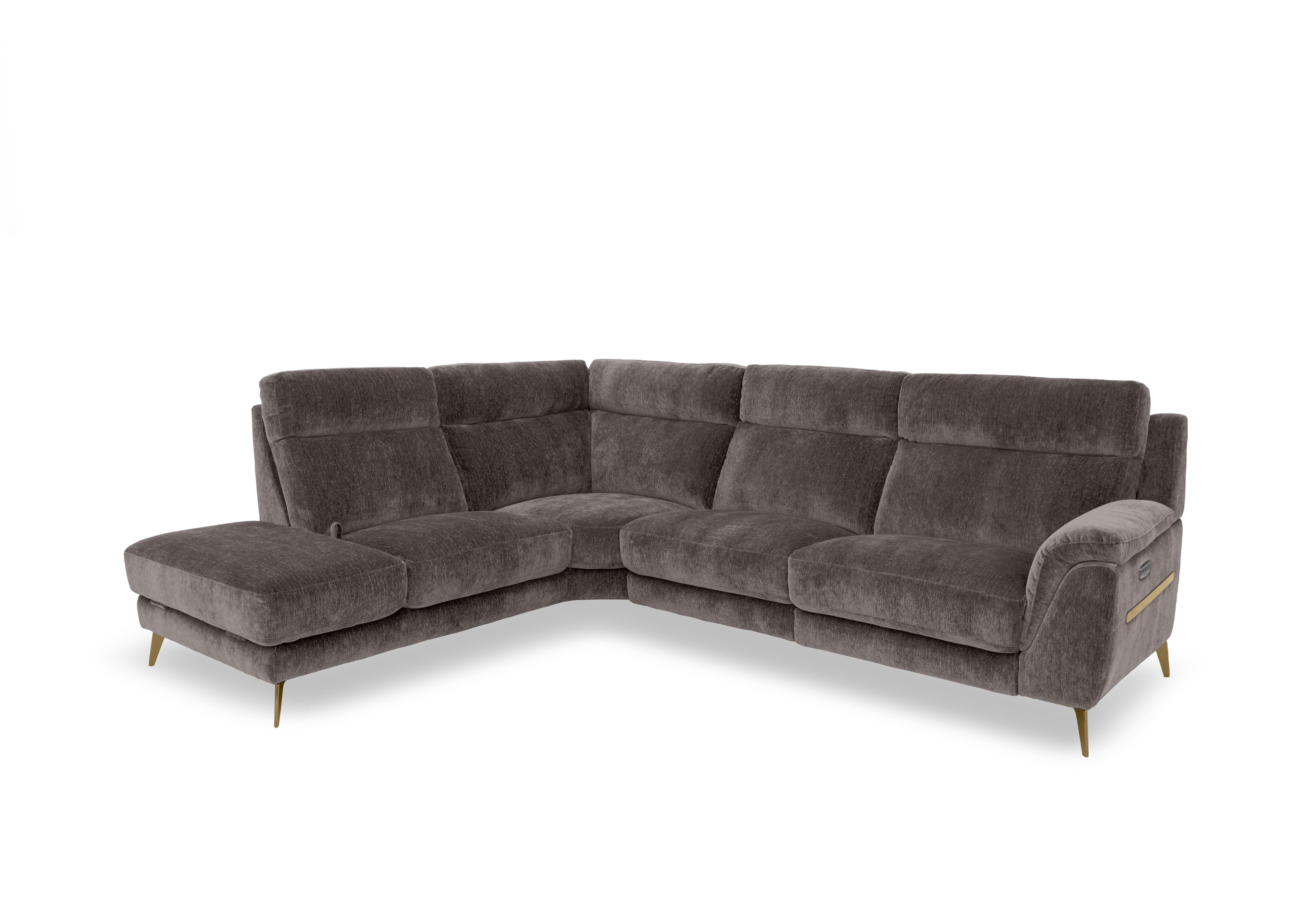 Eclipse Fabric Corner Sofa with Chaise End Storage in Fab-Crn-R102 Cacao Br on Furniture Village