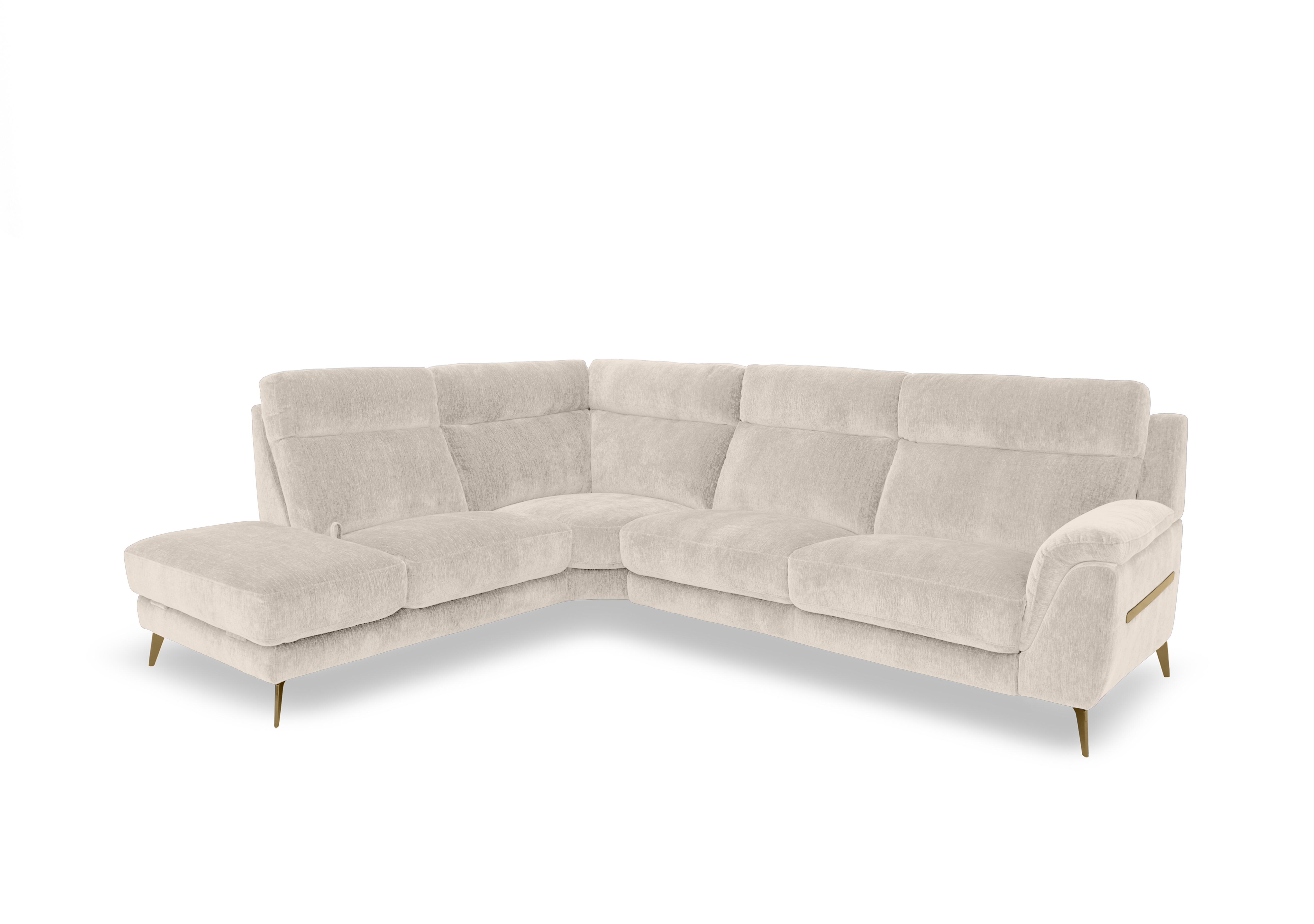 Eclipse Fabric Corner Sofa with Chaise End Storage in Fab-Crn-R120 Beige Br on Furniture Village