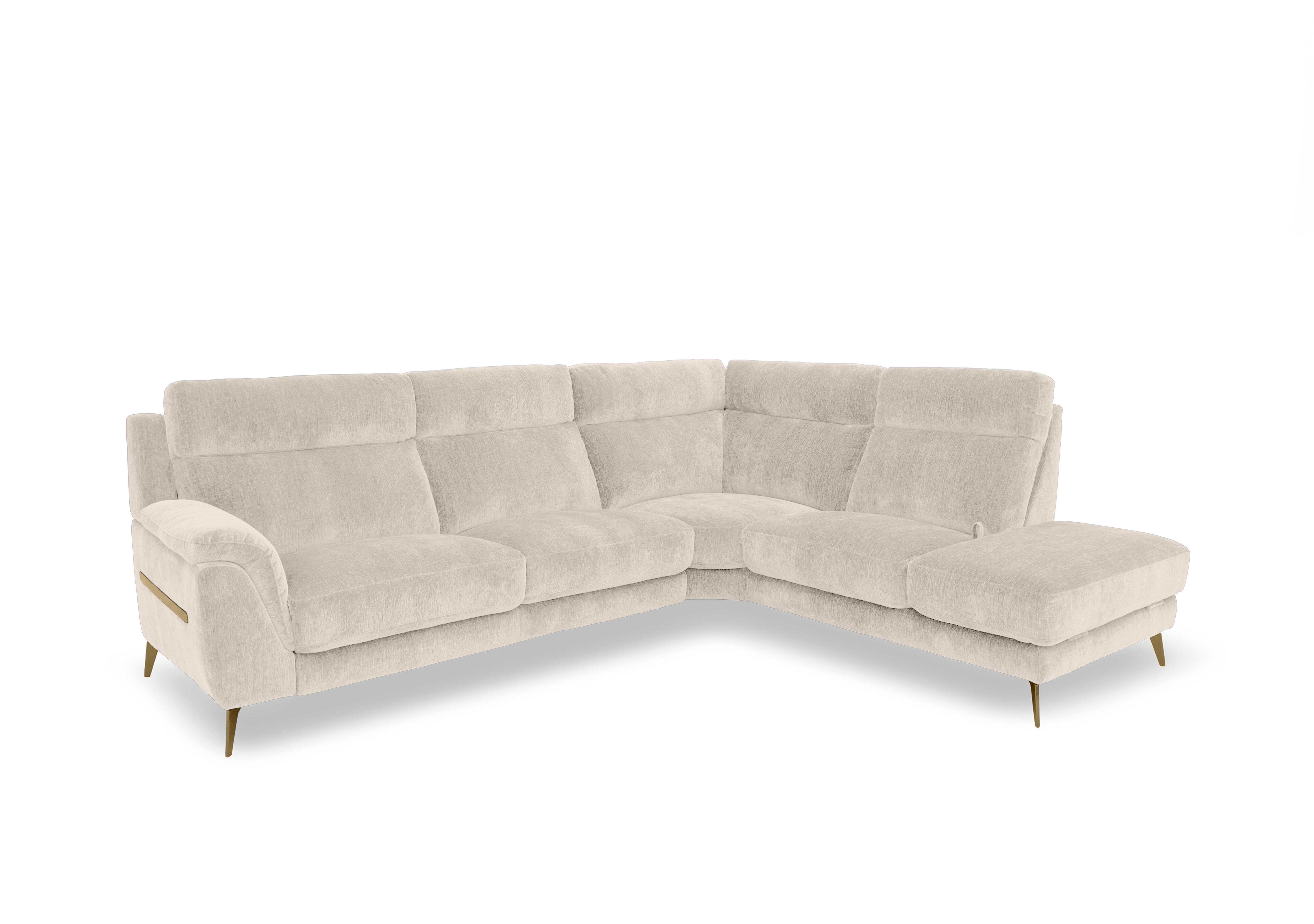 Eclipse Fabric Corner Sofa with Chaise End Storage in Fab-Crn-R120 Beige Br on Furniture Village