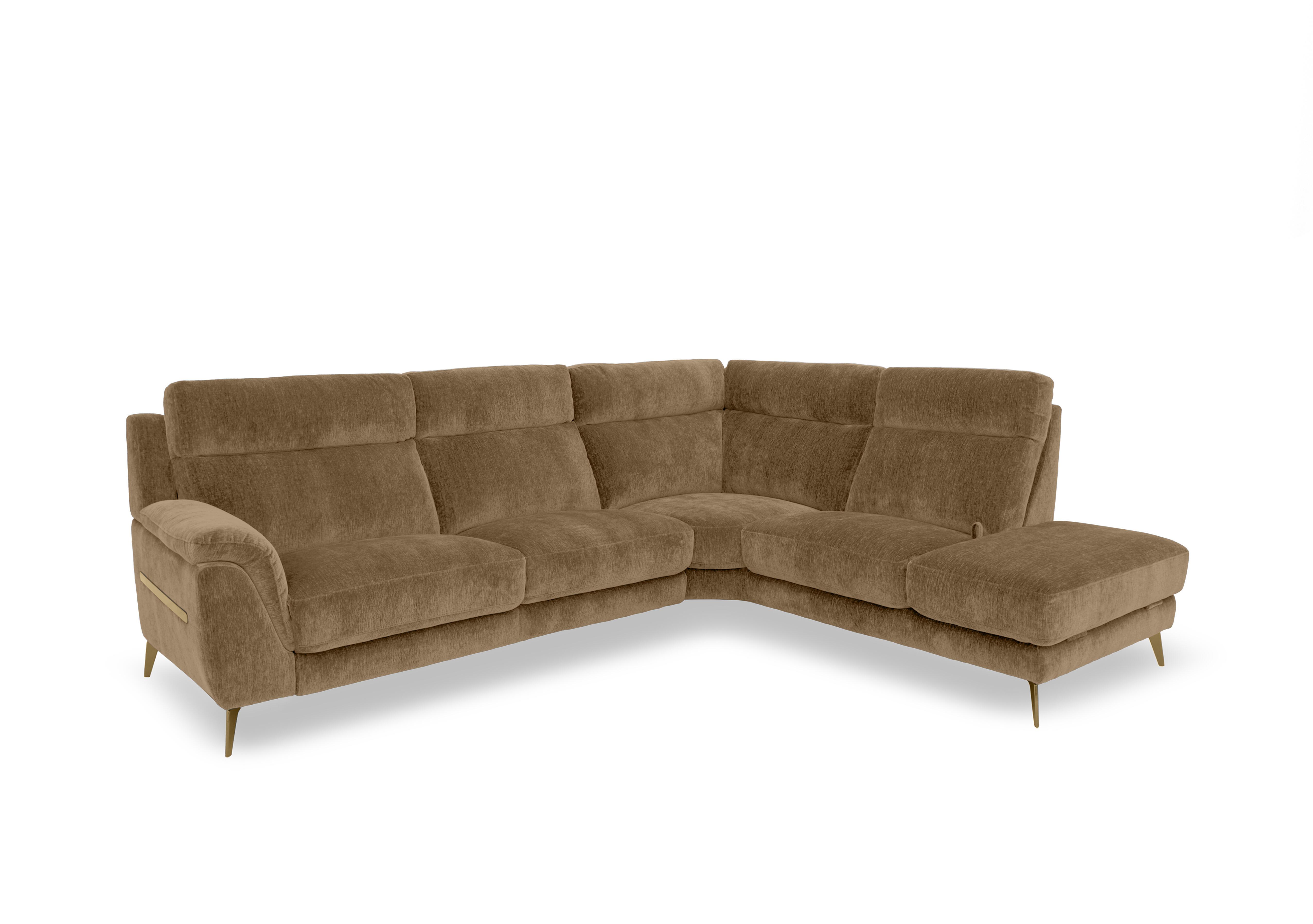 Eclipse Fabric Corner Sofa with Chaise End Storage in Fab-Crn-R272 Tumeric Br on Furniture Village