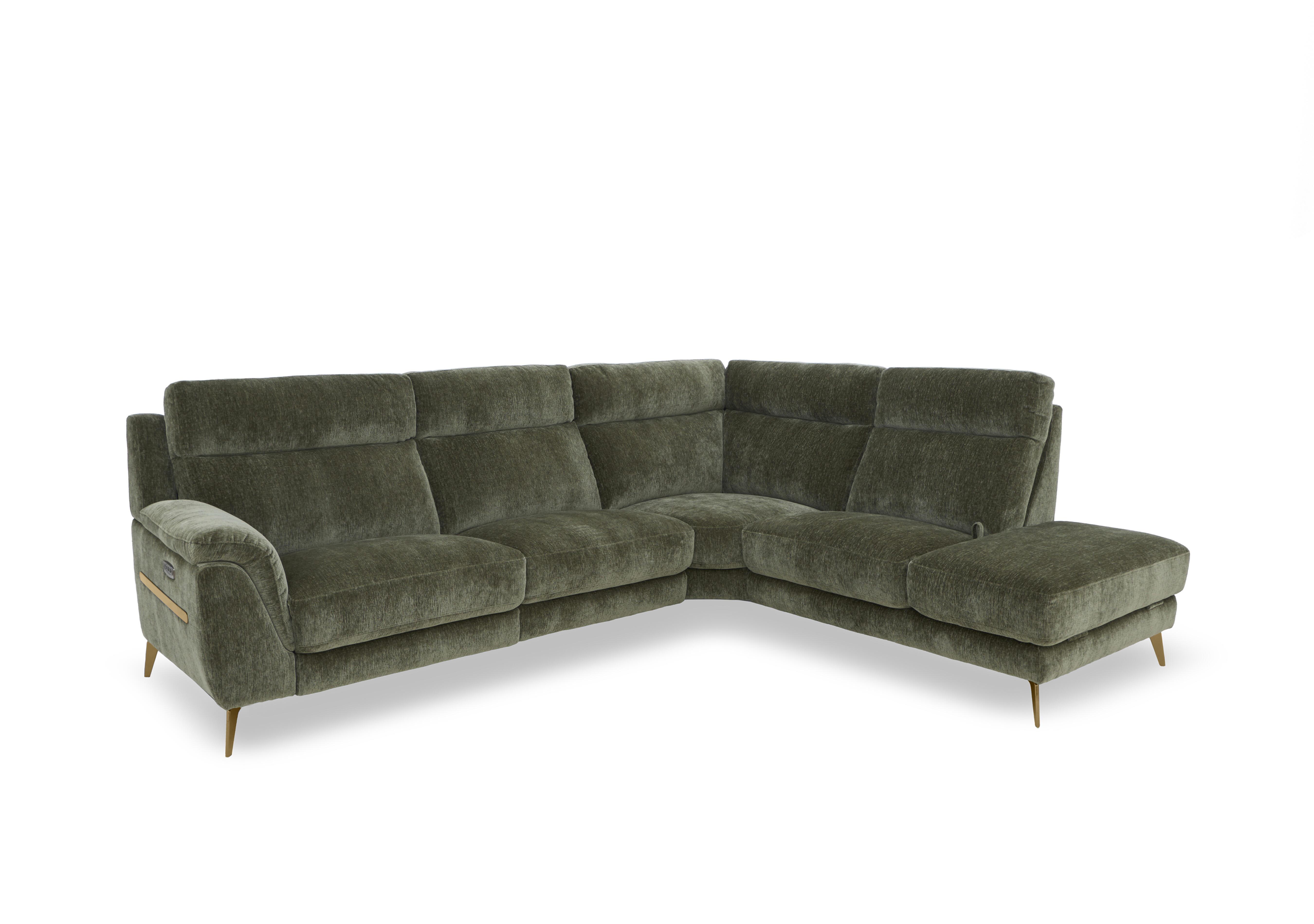 Eclipse Fabric Corner Sofa with Chaise End Storage in Fab-Crn-R353 Forest Green Br on Furniture Village