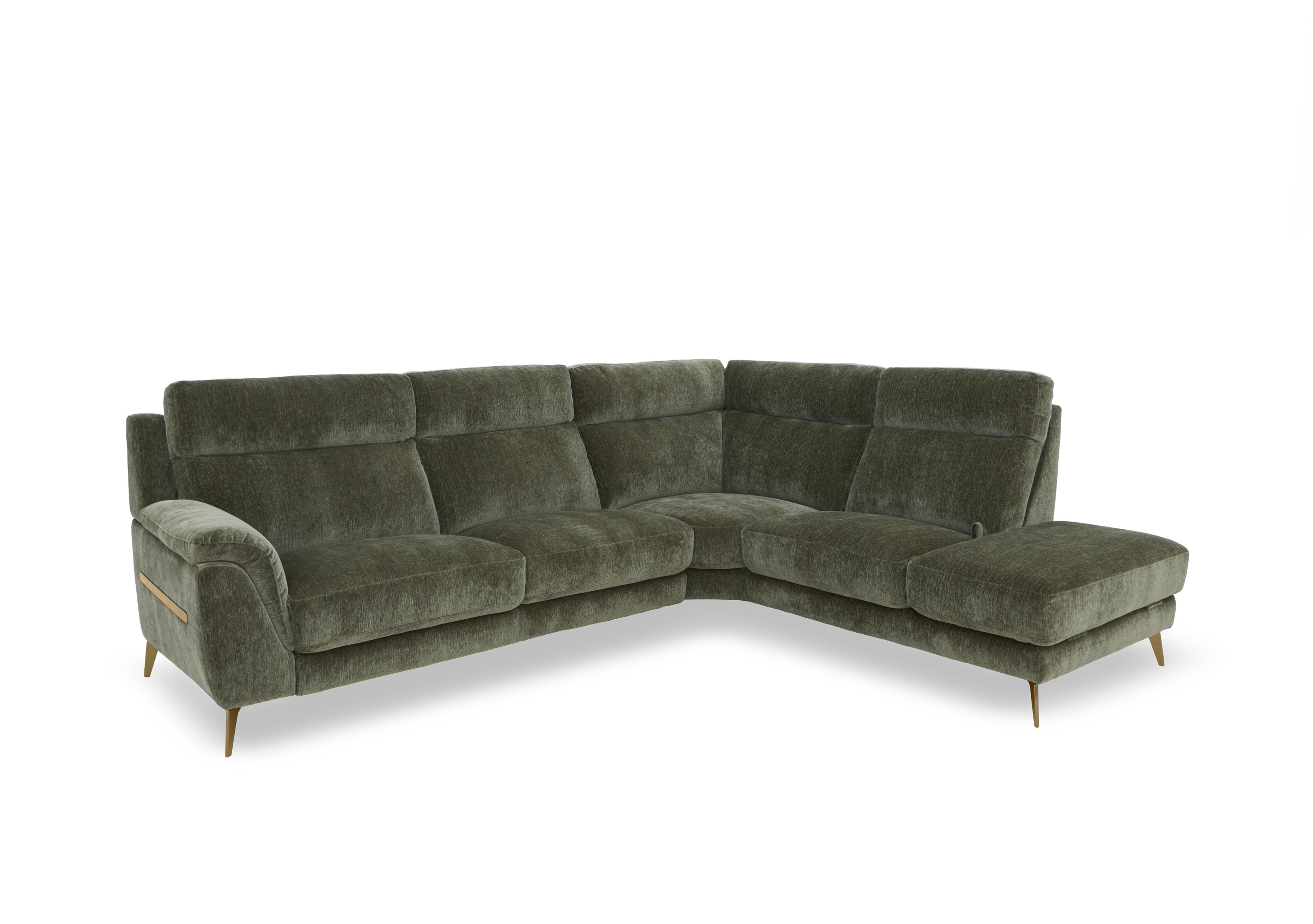 Eclipse Fabric Corner Sofa with Chaise End Storage in Fab-Crn-R353 Forrest Green Br on Furniture Village