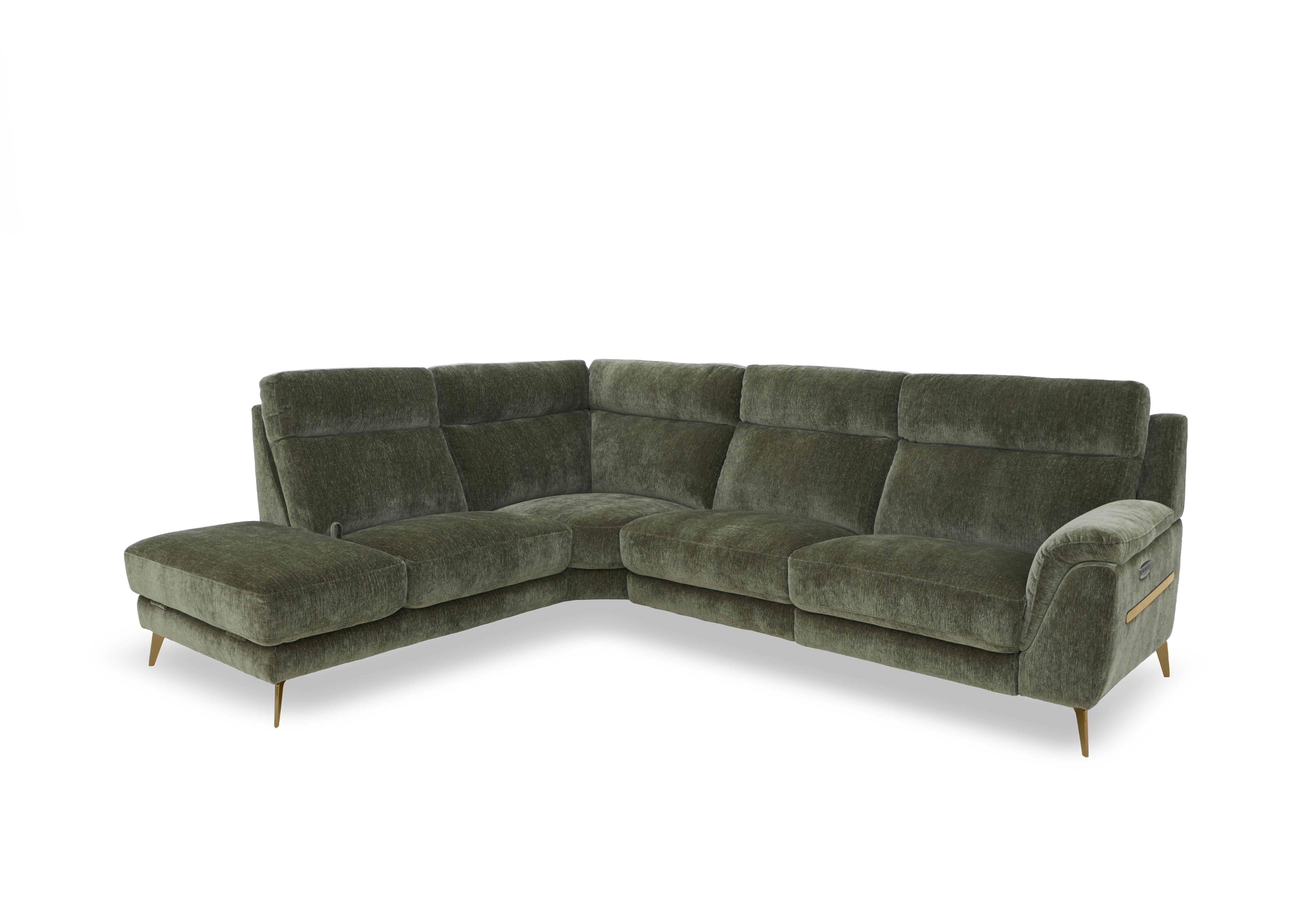 Eclipse Fabric Corner Sofa with Chaise End Storage in Fab-Crn-R353 Forrest Green Br on Furniture Village