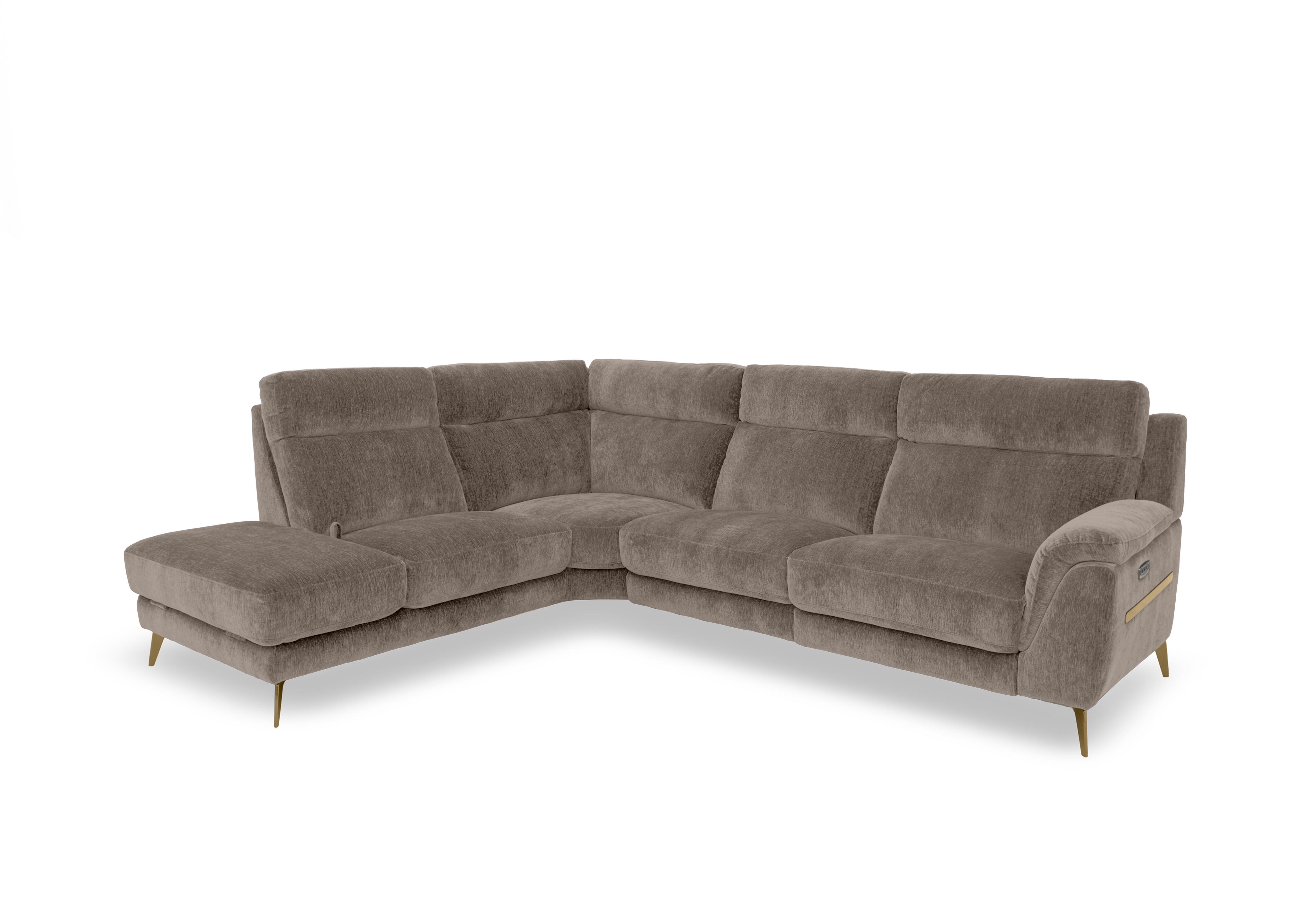 Eclipse Fabric Corner Sofa with Chaise End Storage in Fab-Crn-R431 Brown Br on Furniture Village