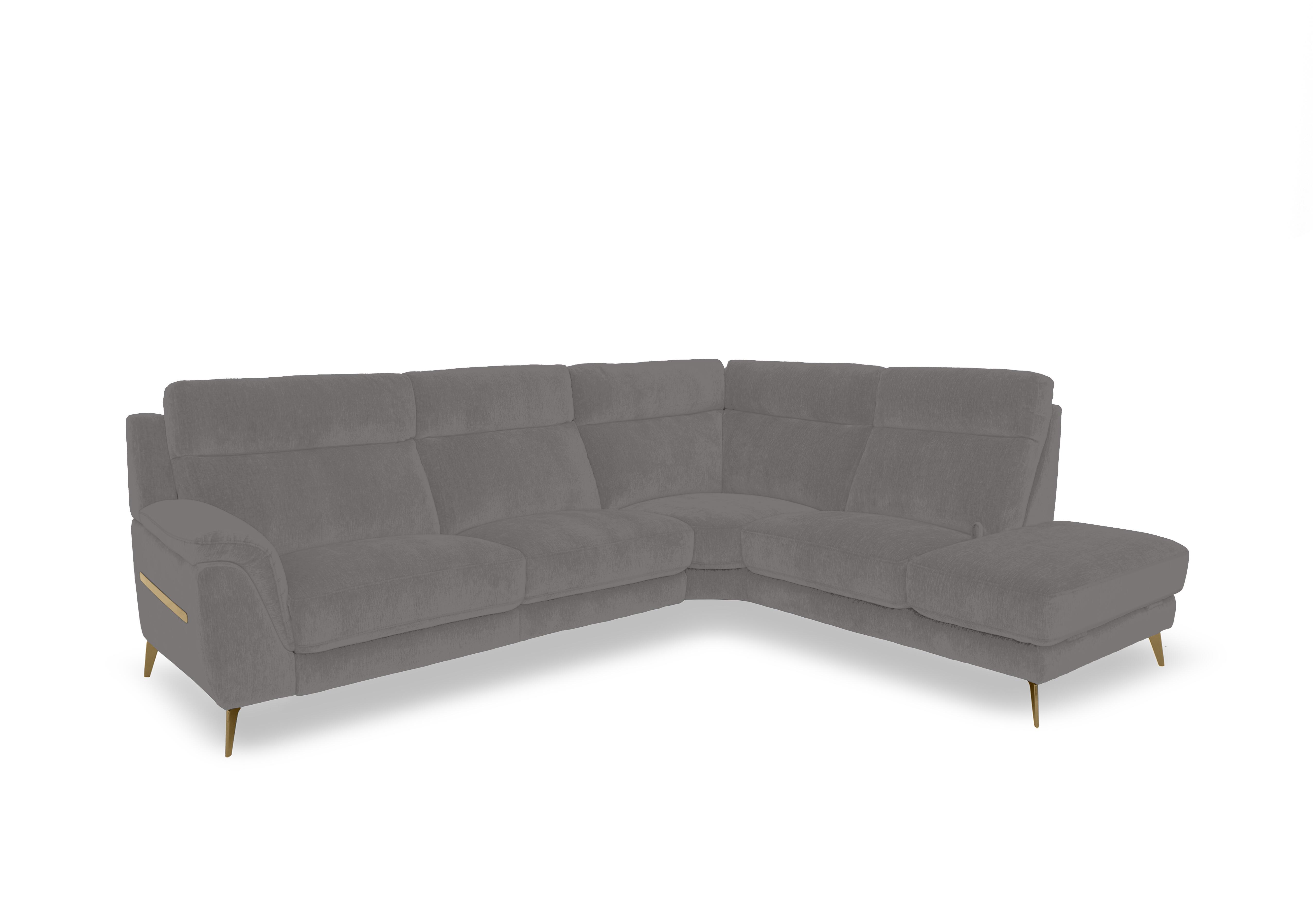 Eclipse Fabric Corner Sofa with Chaise End Storage in Fab-Dab-R02 Steel Grey Br on Furniture Village