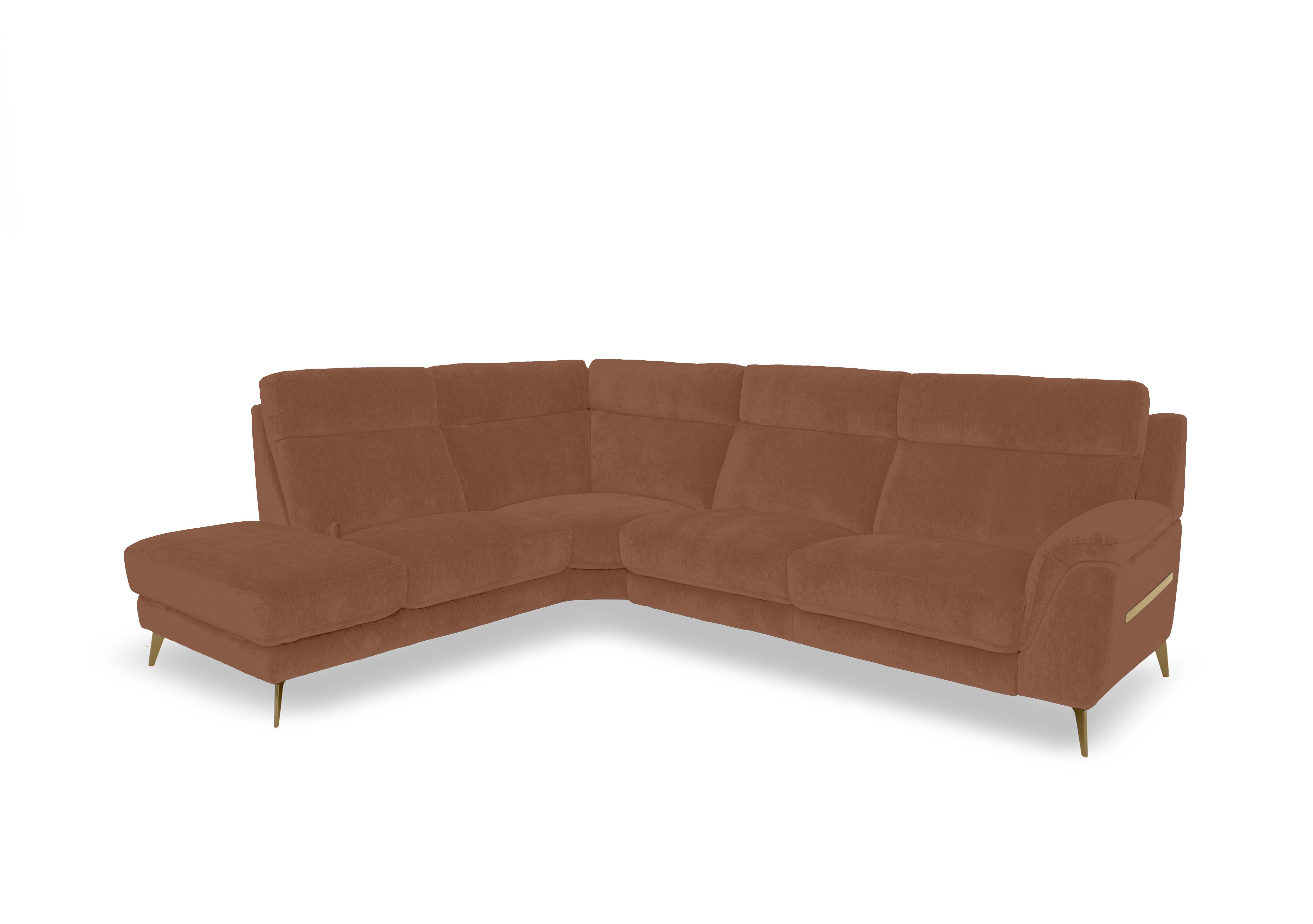 Eclipse Fabric Corner Sofa with Chaise End Storage in Fab-Dab-R13 Rust Br on Furniture Village