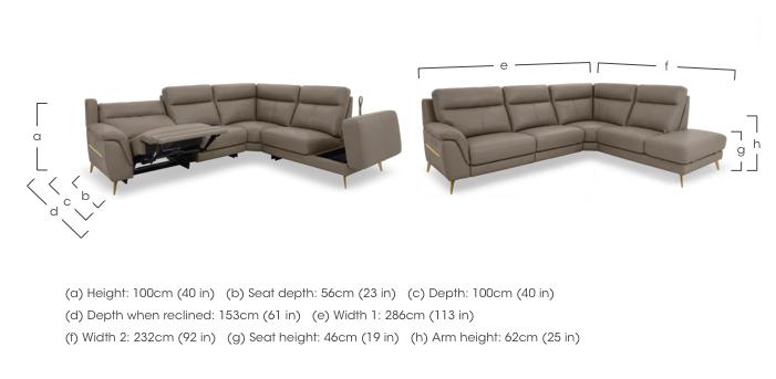 Eclipse Leather Corner Sofa with Chaise End Storage in  on Furniture Village