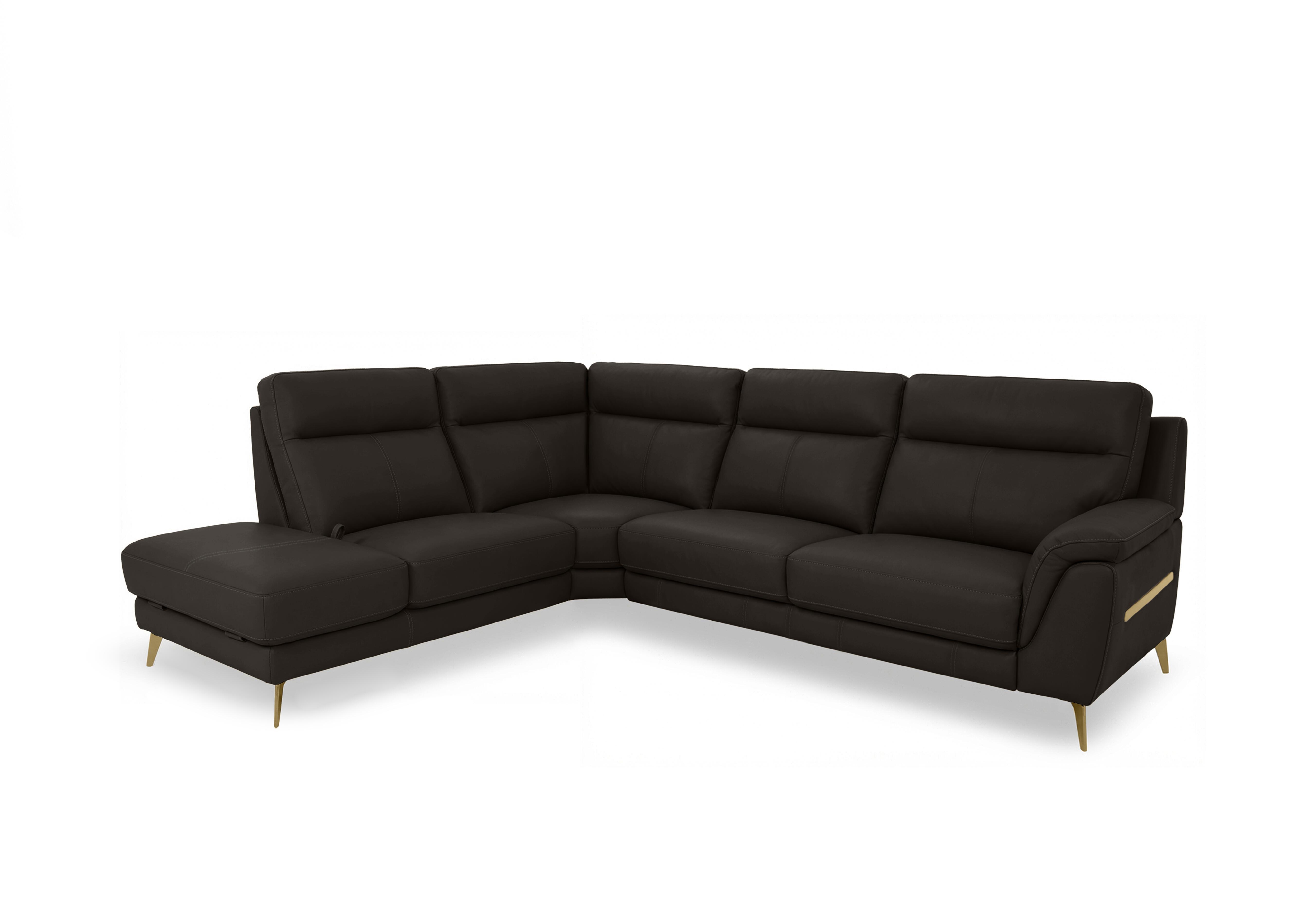 Eclipse Leather Corner Sofa with Chaise End Storage in Nw-1748 Dk Choco Br on Furniture Village