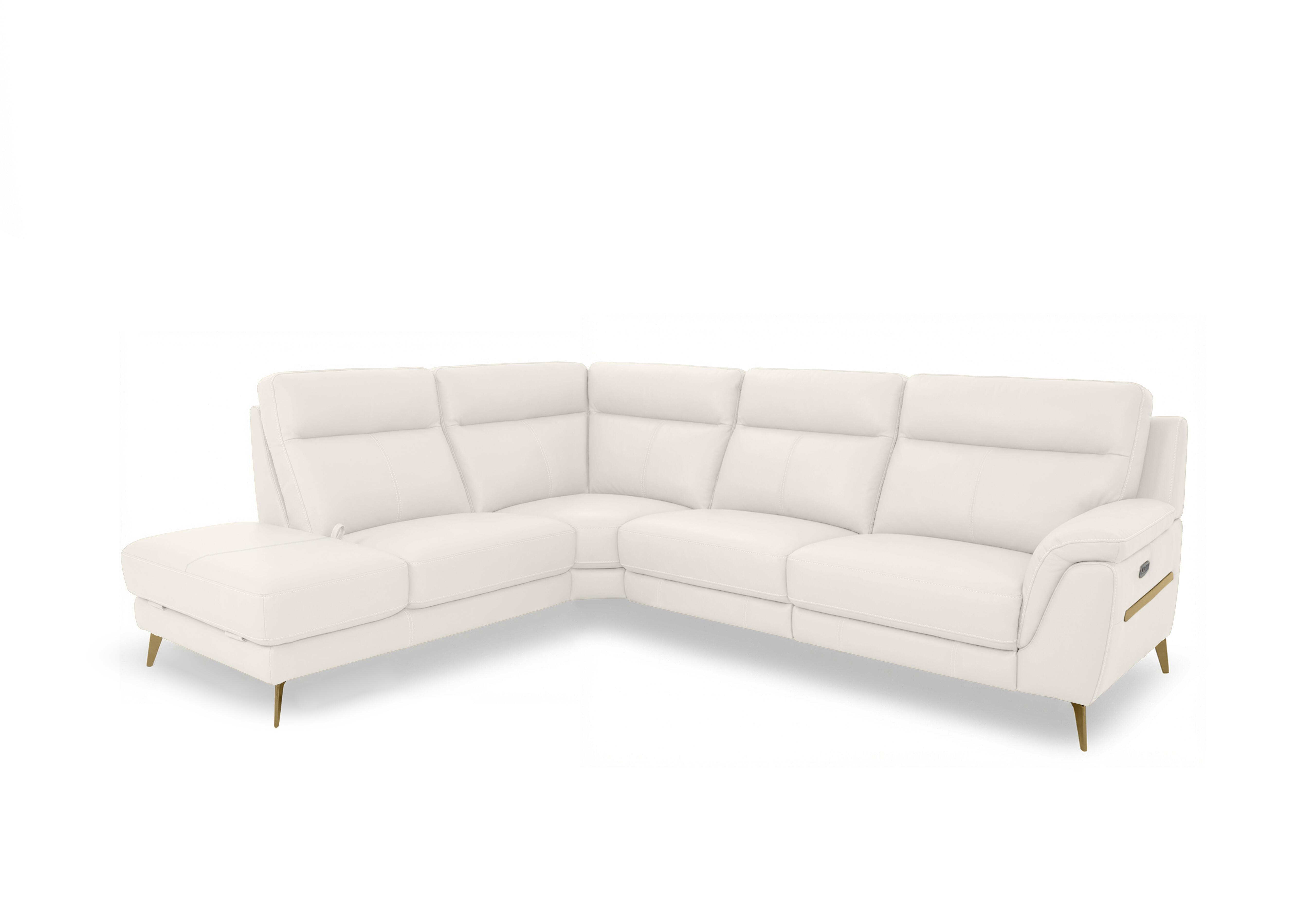 Eclipse Leather Corner Sofa with Chaise End Storage in Nw-420e Star White Br on Furniture Village