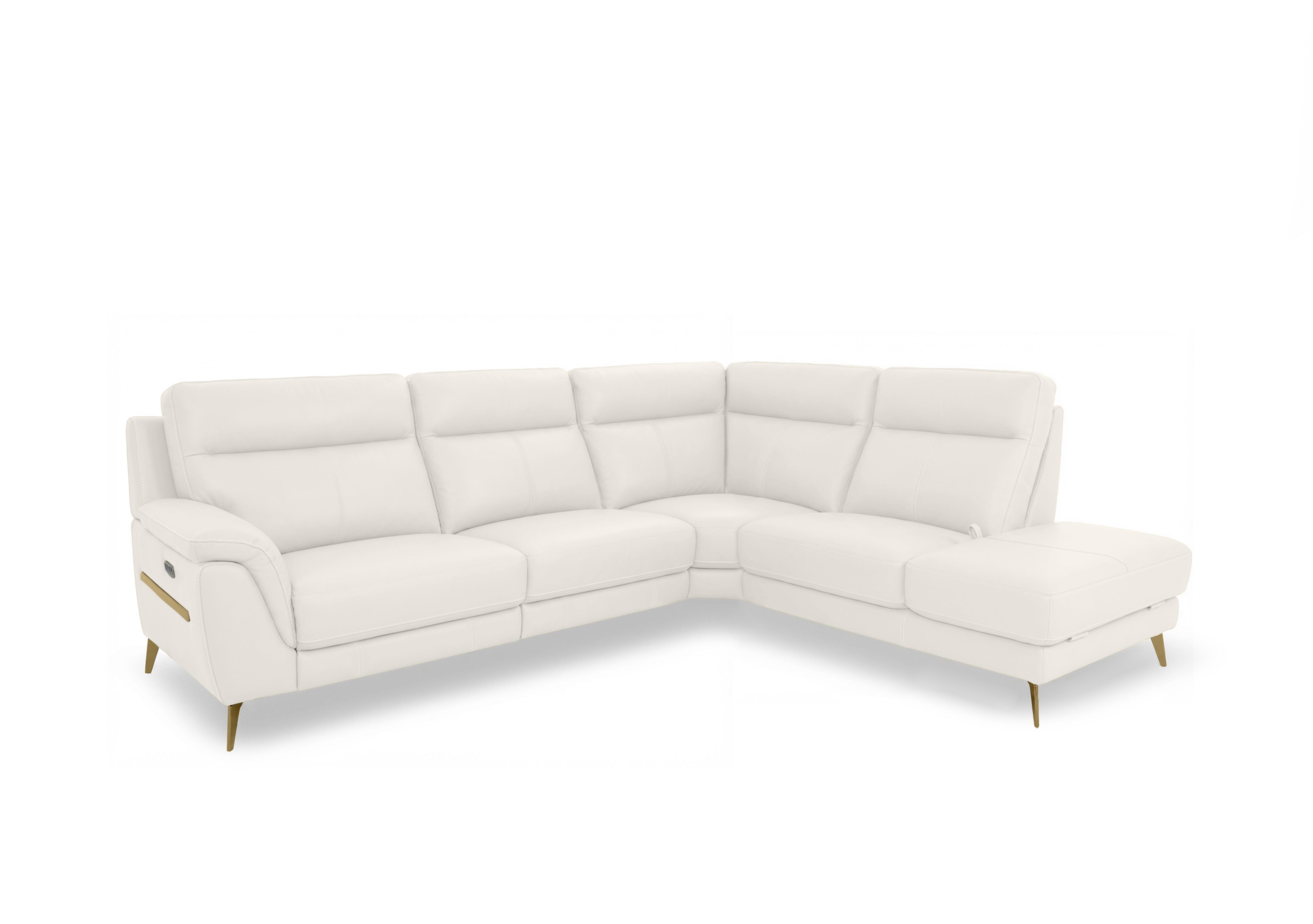 Eclipse Leather Corner Sofa with Chaise End Storage in Nw-420e Star White Br on Furniture Village