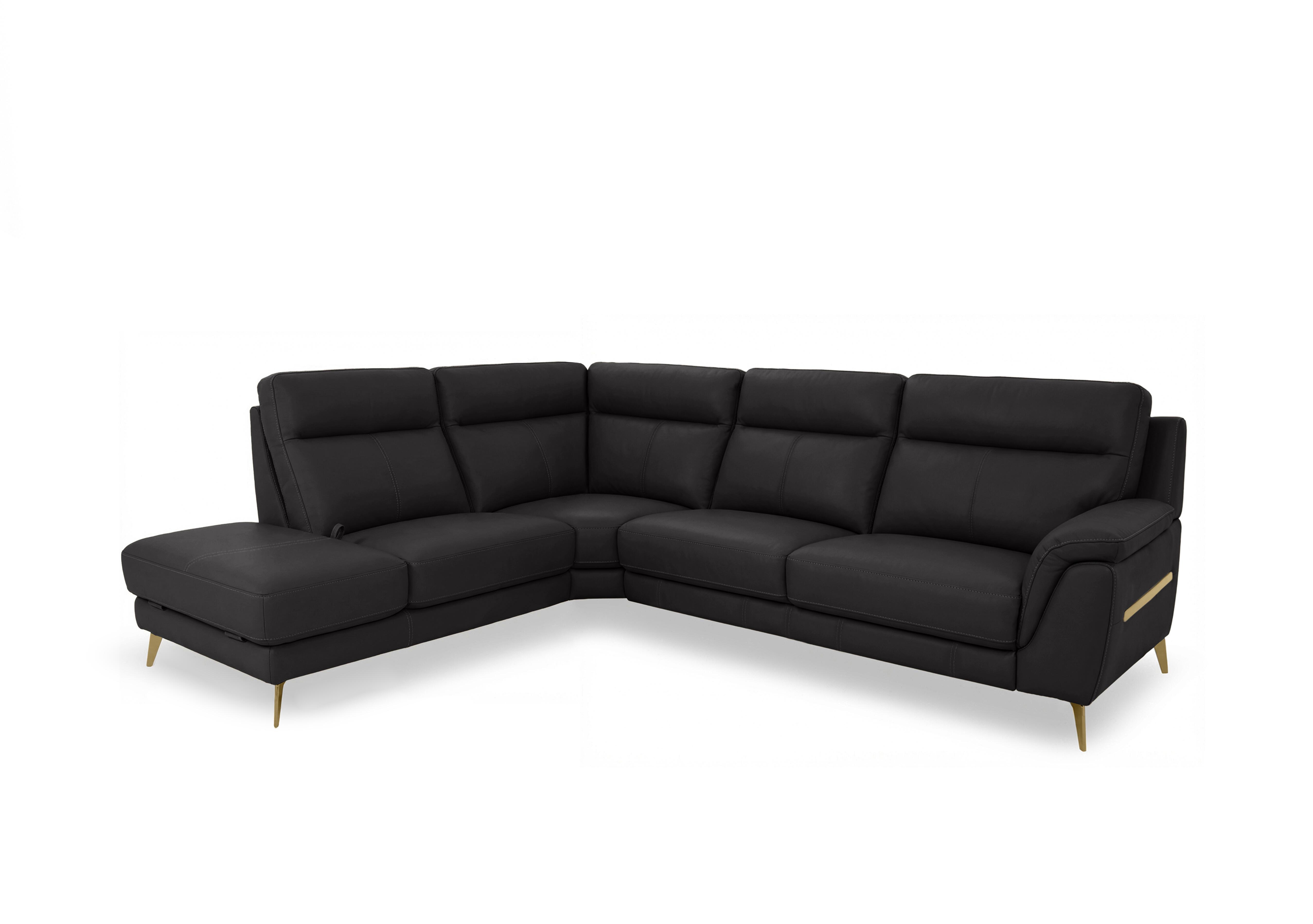 Eclipse Leather Corner Sofa with Chaise End Storage in Nw-517e Shale Grey Br on Furniture Village
