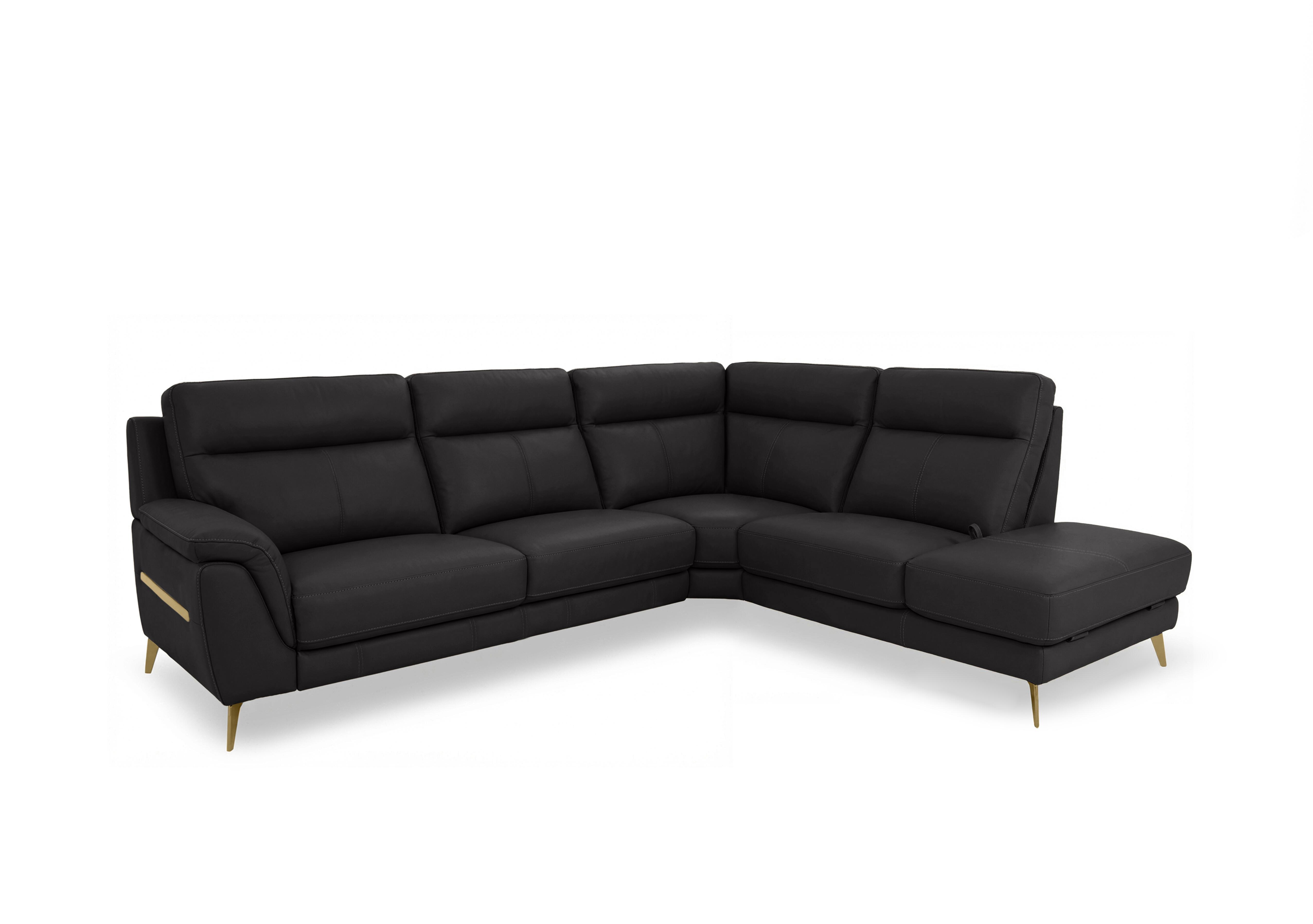 Eclipse Leather Corner Sofa with Chaise End Storage in Nw-517e Shale Grey Br on Furniture Village