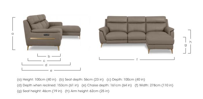 Eclipse Leather 3 Seater Chaise End Sofa in  on Furniture Village