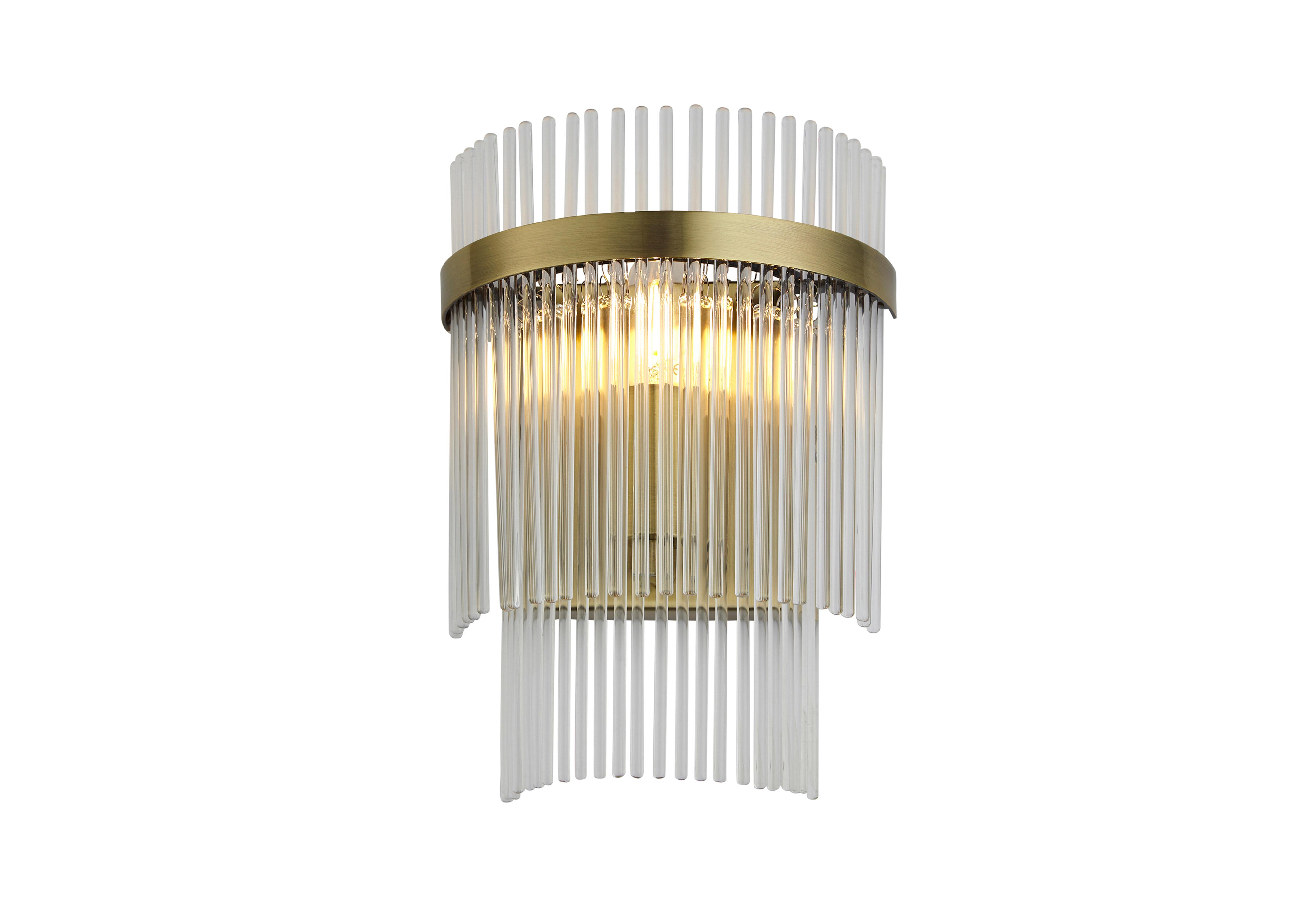 Marietta 1 Light Wall Light in Antique Brass on Furniture Village