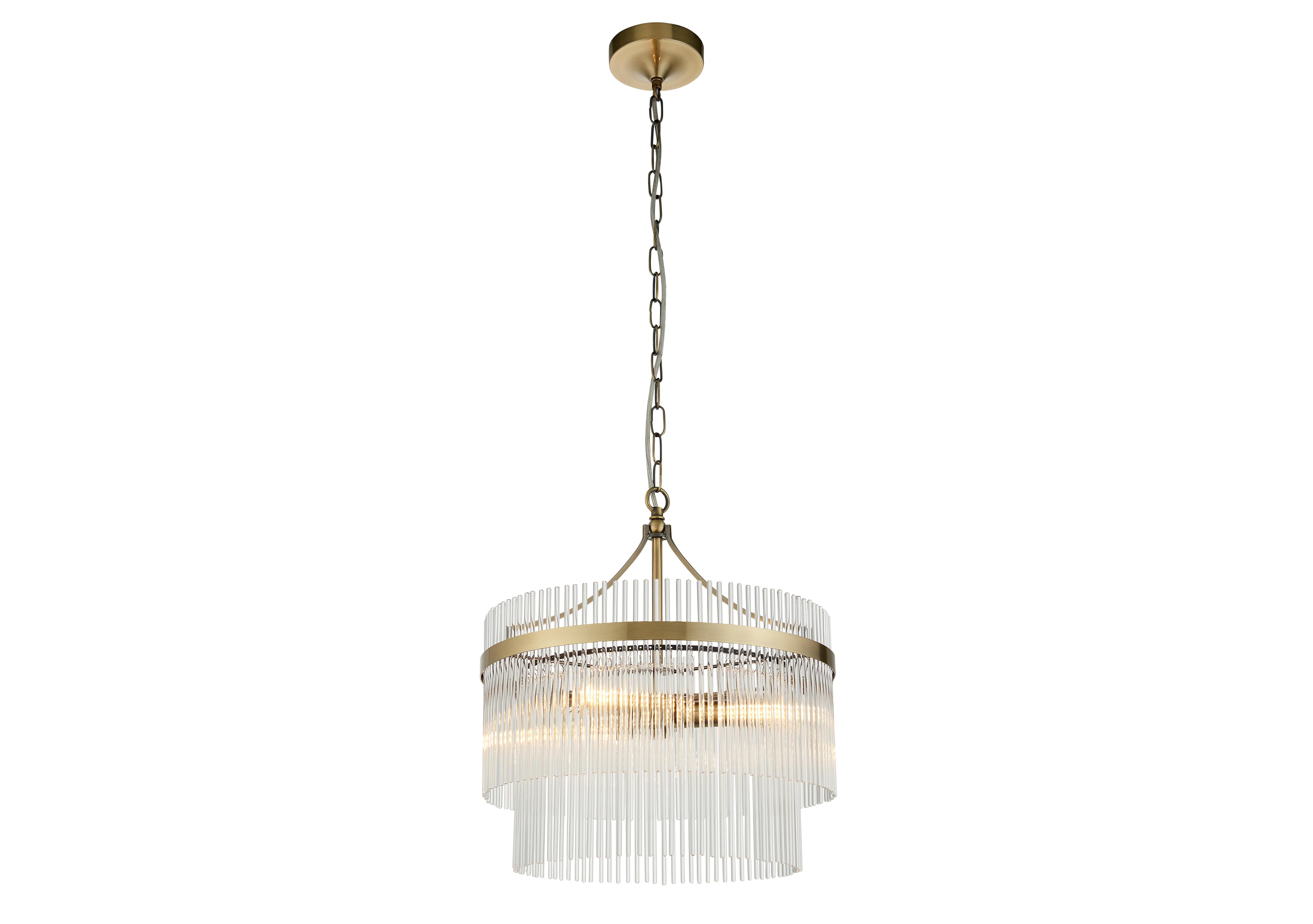 Marietta 3 Light Ceiling Pendant in Antique Brass on Furniture Village