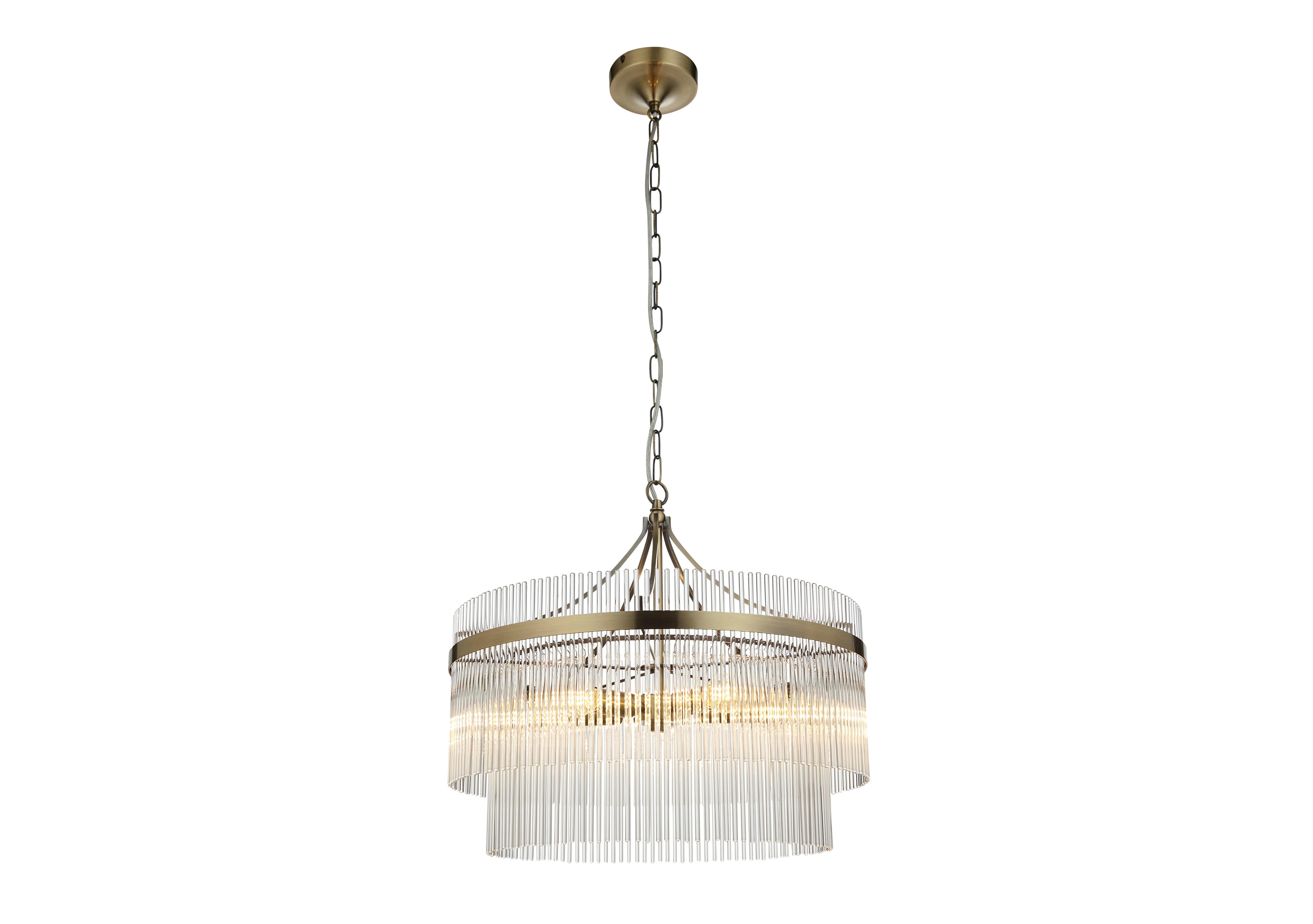 Marietta 5 Light Ceiling Pendant in Antique Brass on Furniture Village