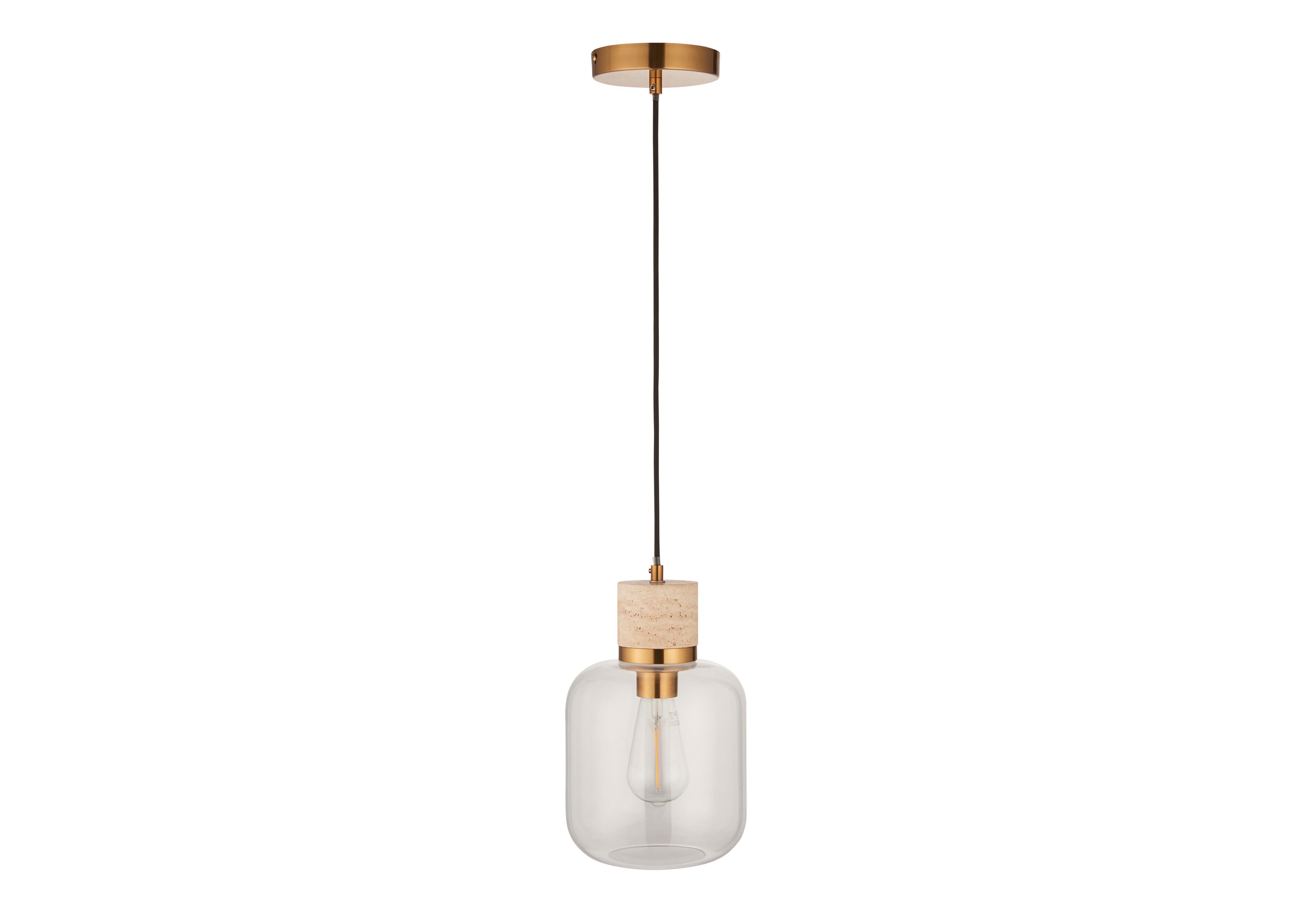 Travi 1 Light Ceiling Pendant in Natural on Furniture Village