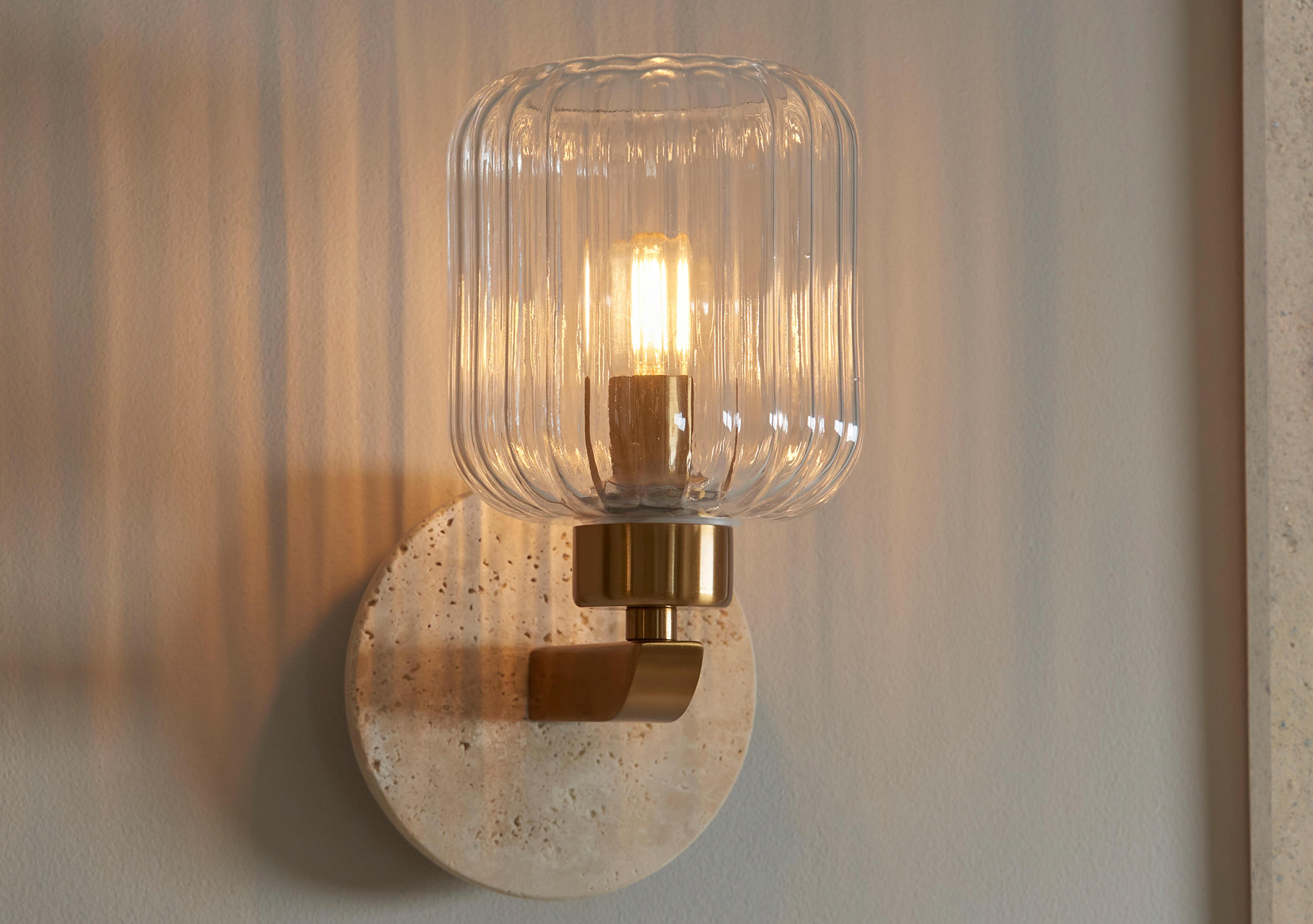 Travi 1 Light Ribbed Wall Light in  on Furniture Village