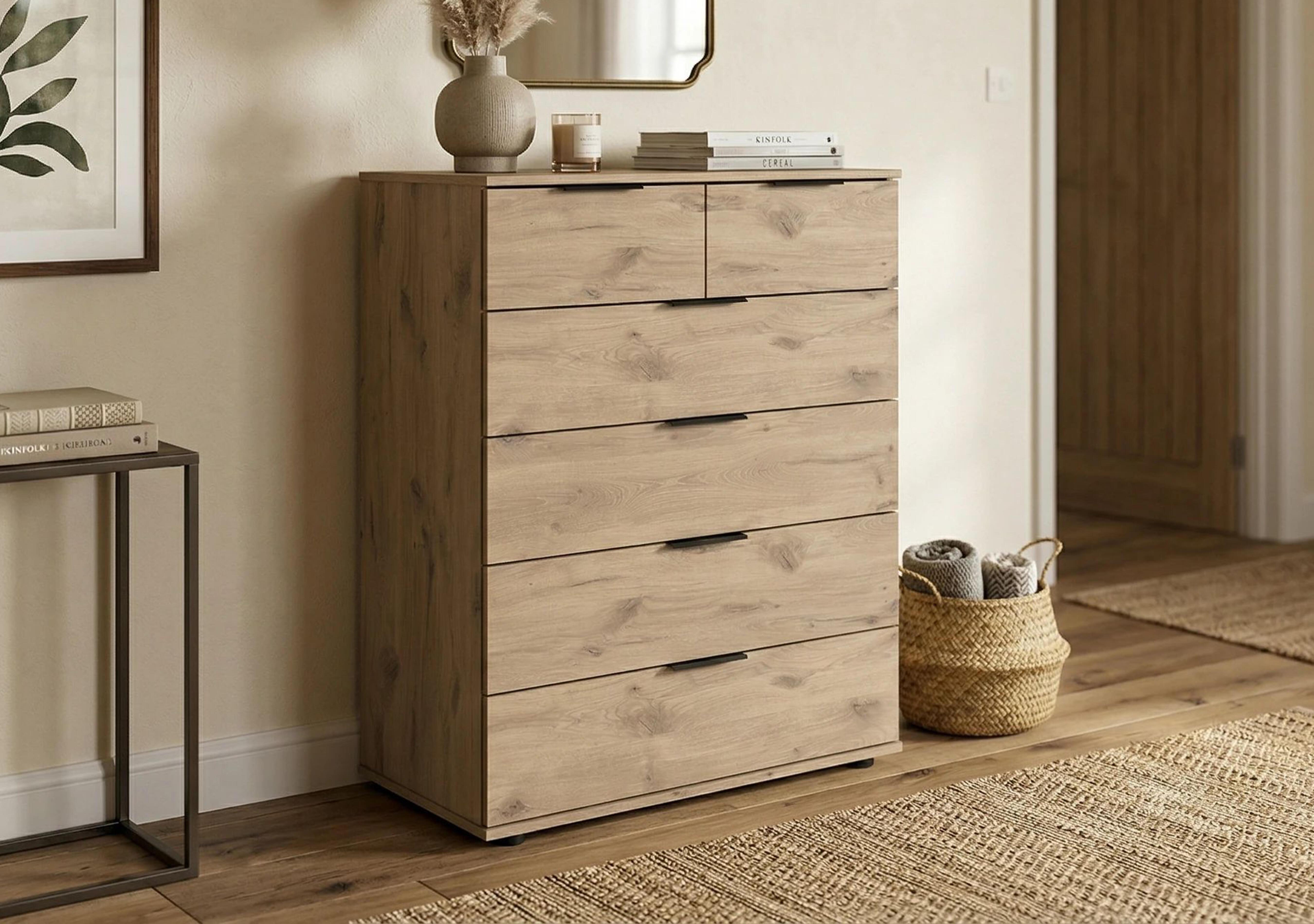 Antoni 6 Drawer Nordic Oak Chest in  on Furniture Village