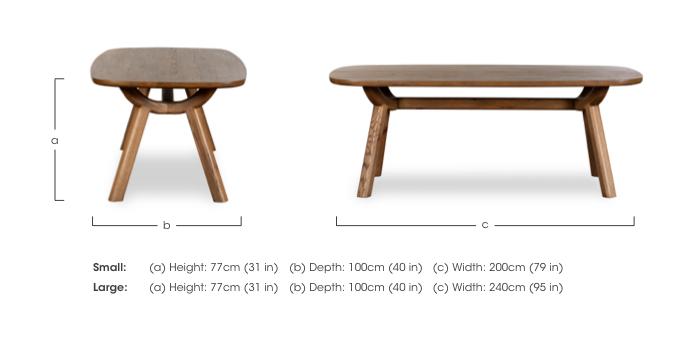 Pien Boat Shaped Oak Fixed Dining Table in  on Furniture Village
