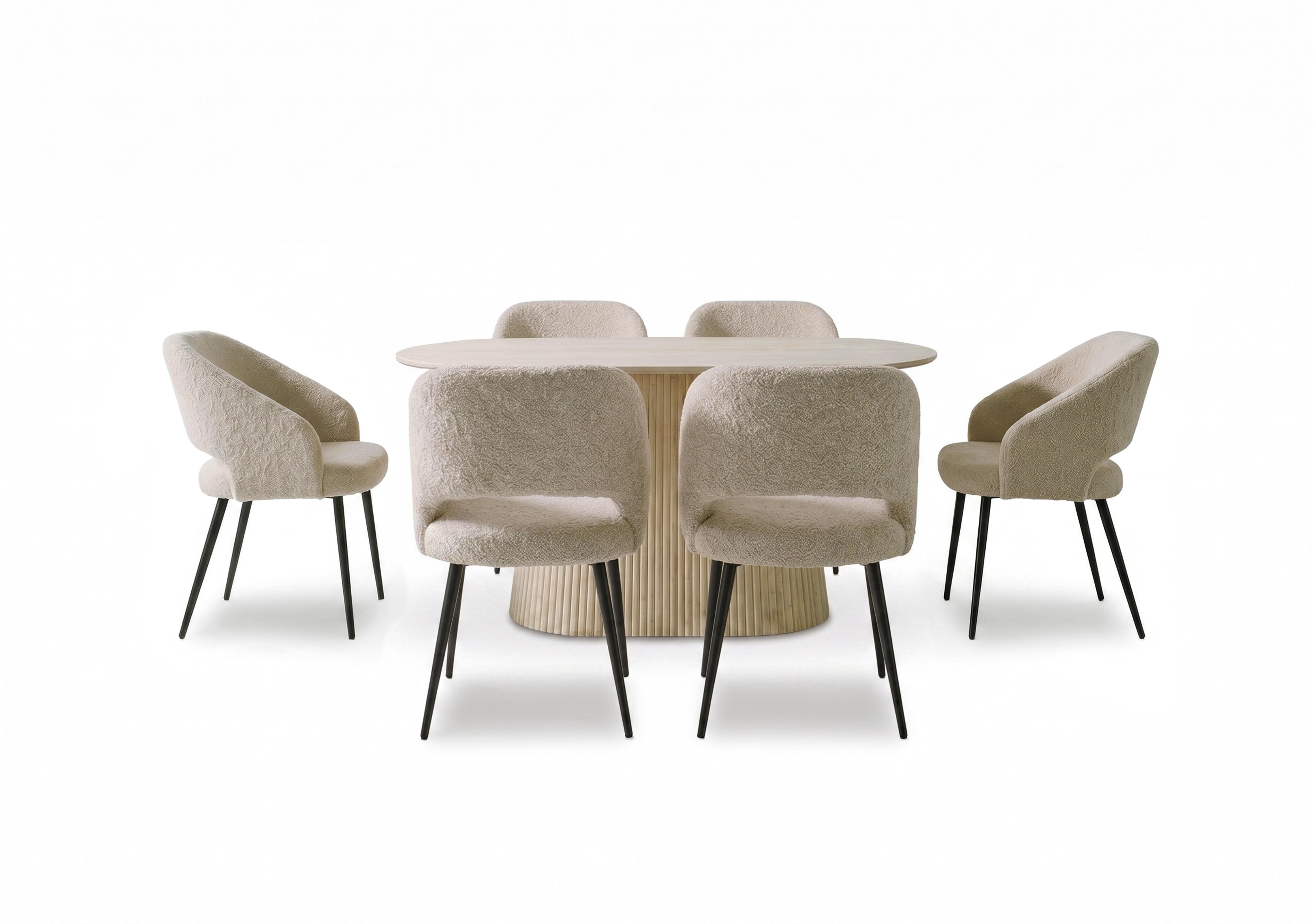 Romeo Oval Dining Table and 6 Fabric Dining Chairs in  on Furniture Village