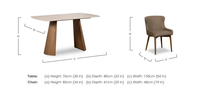 Sansa Rectangular Draw Leaf Extending Dining Table and 6 Faux Leather Dining Chairs with Wooden Legs in  on Furniture Village