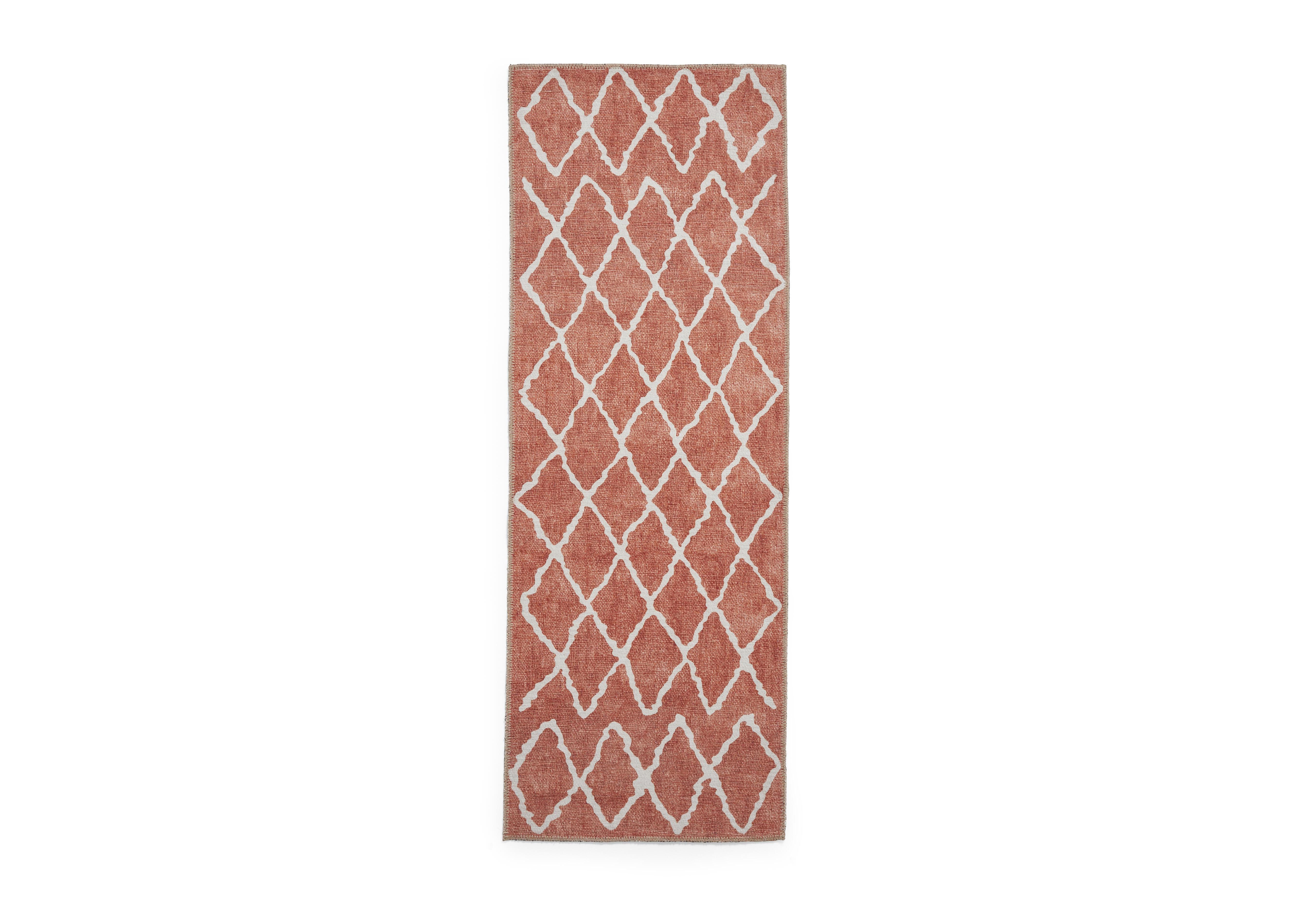 Misty Washable Runner in Orange on Furniture Village