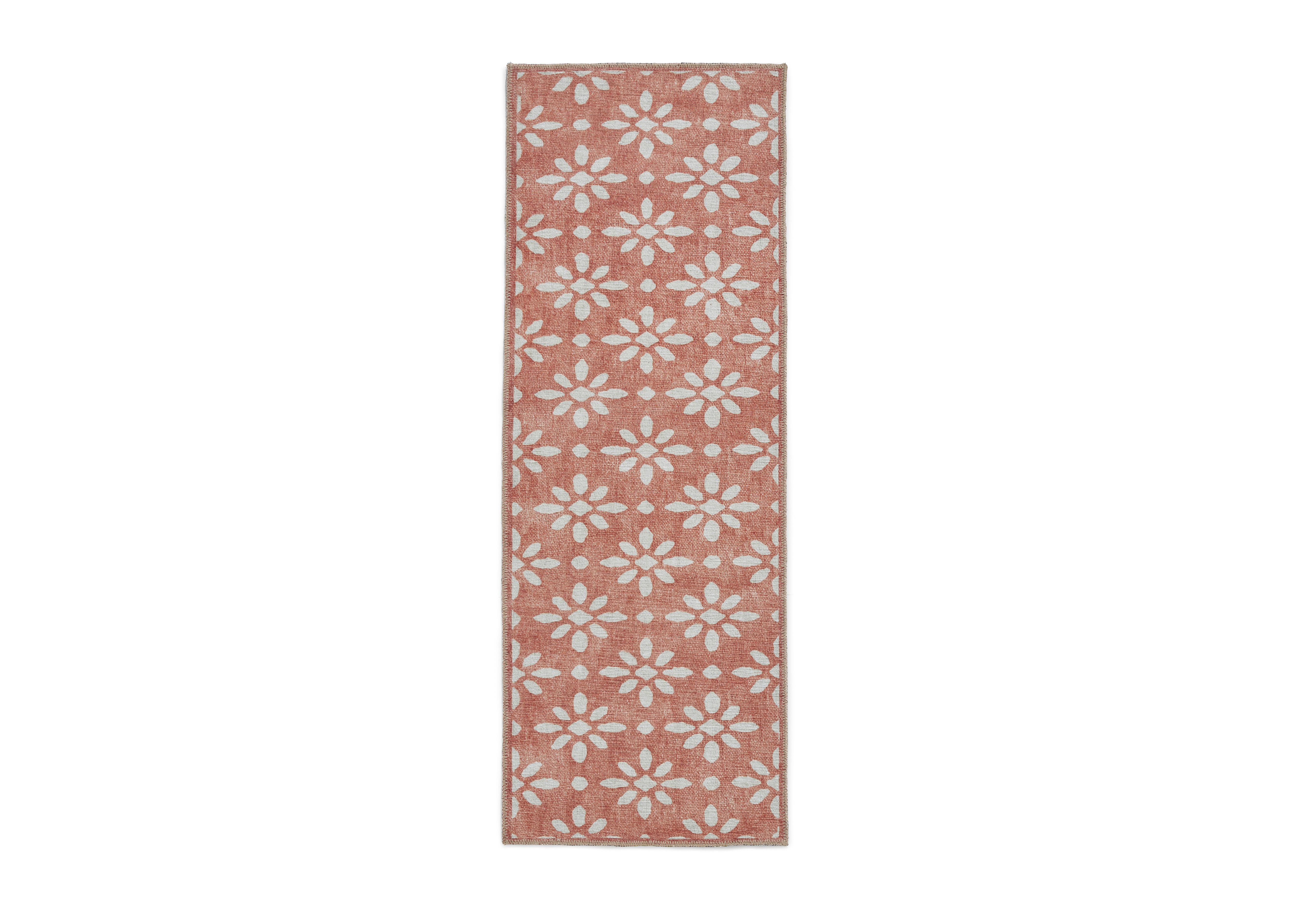 Saphira Washable Runner in Orange on Furniture Village
