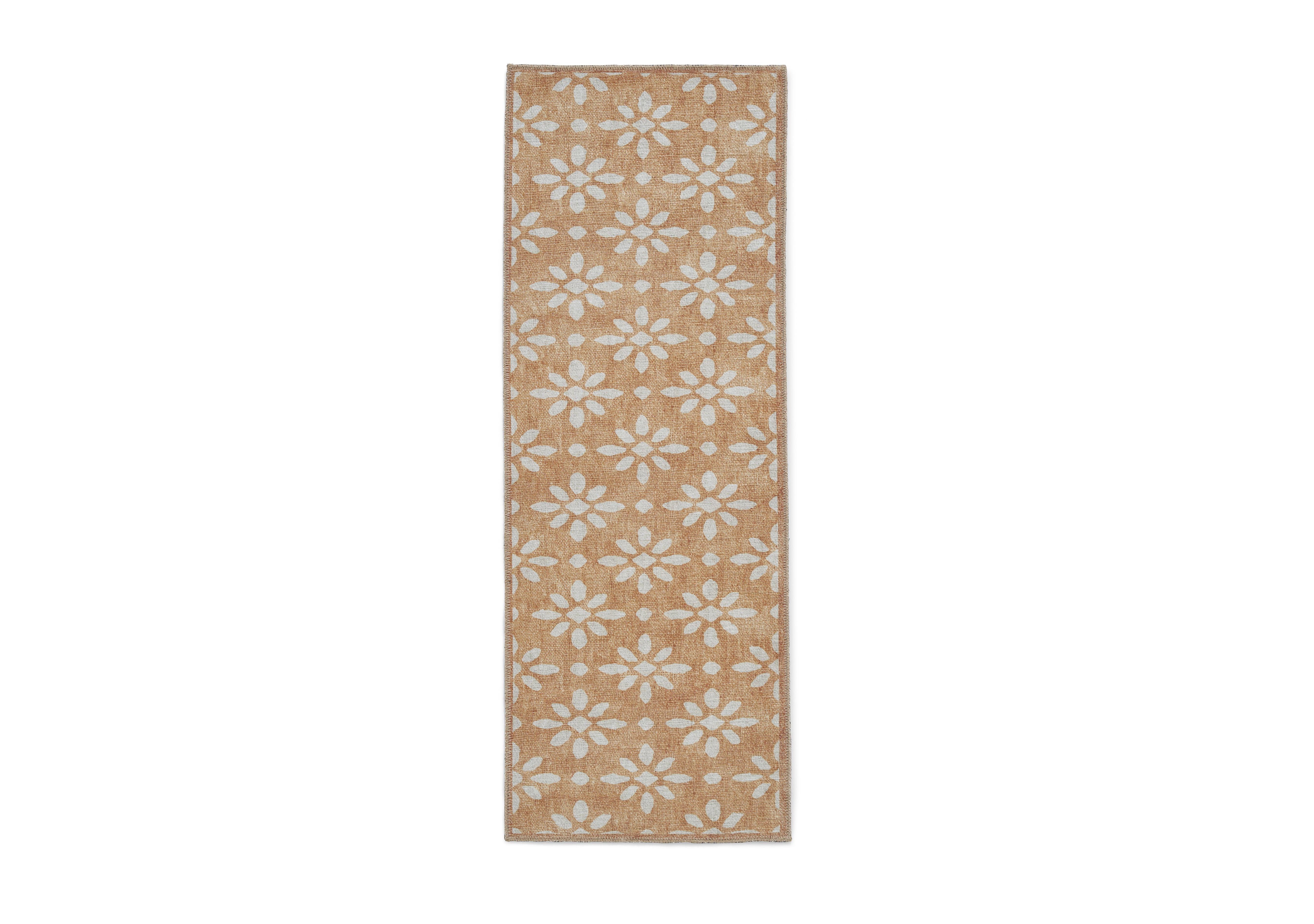 Saphira Washable Runner in Yellow on Furniture Village