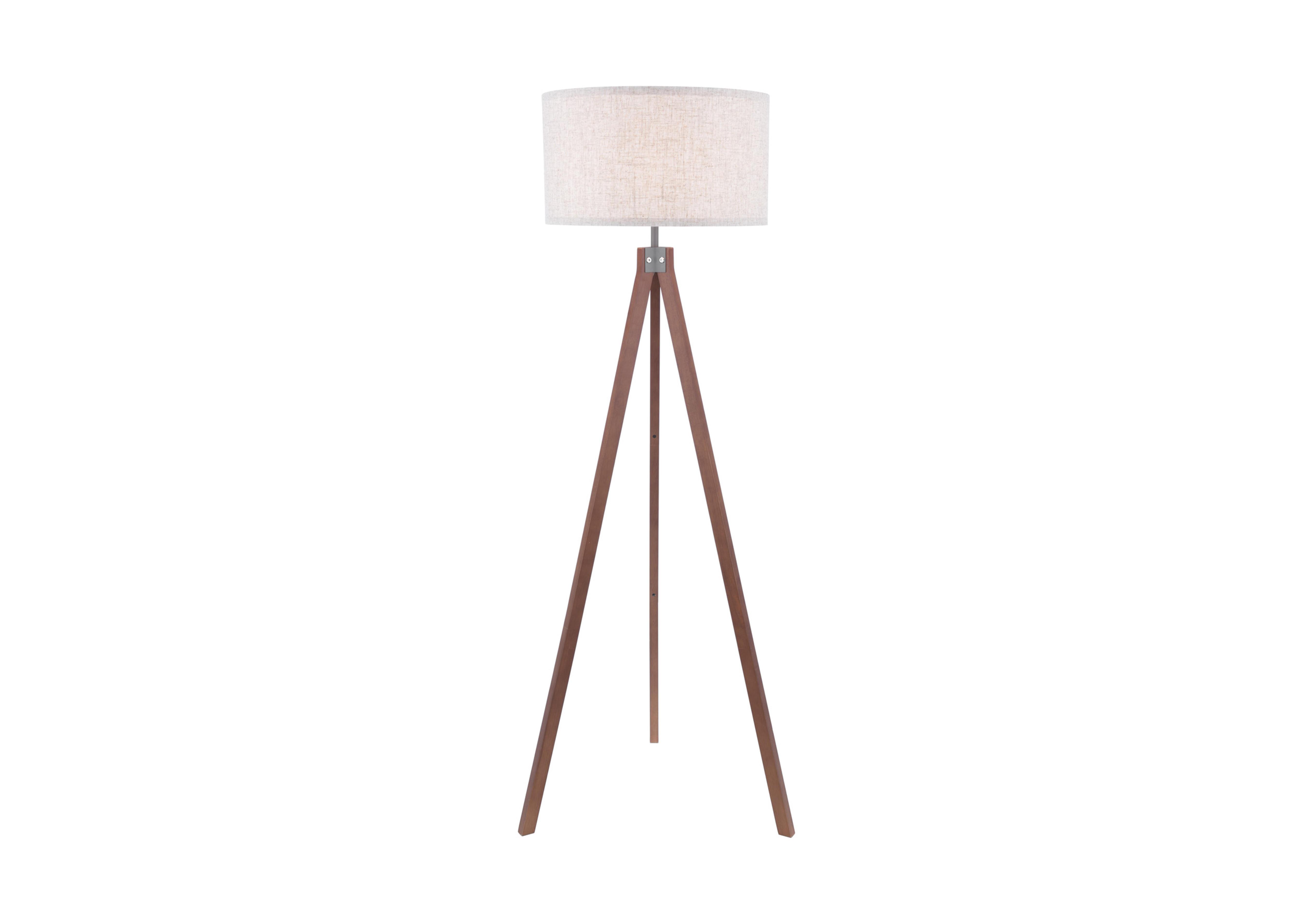 Arlena Tripod Floor Lamp in Walnut on Furniture Village