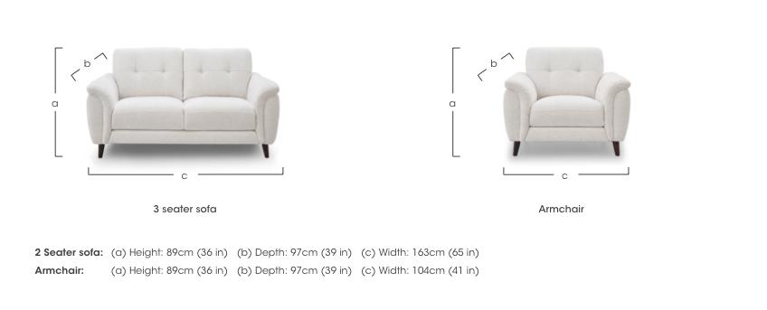 Chantilly 2 Seater Fabric Sofa and Armchair Set in  on Furniture Village