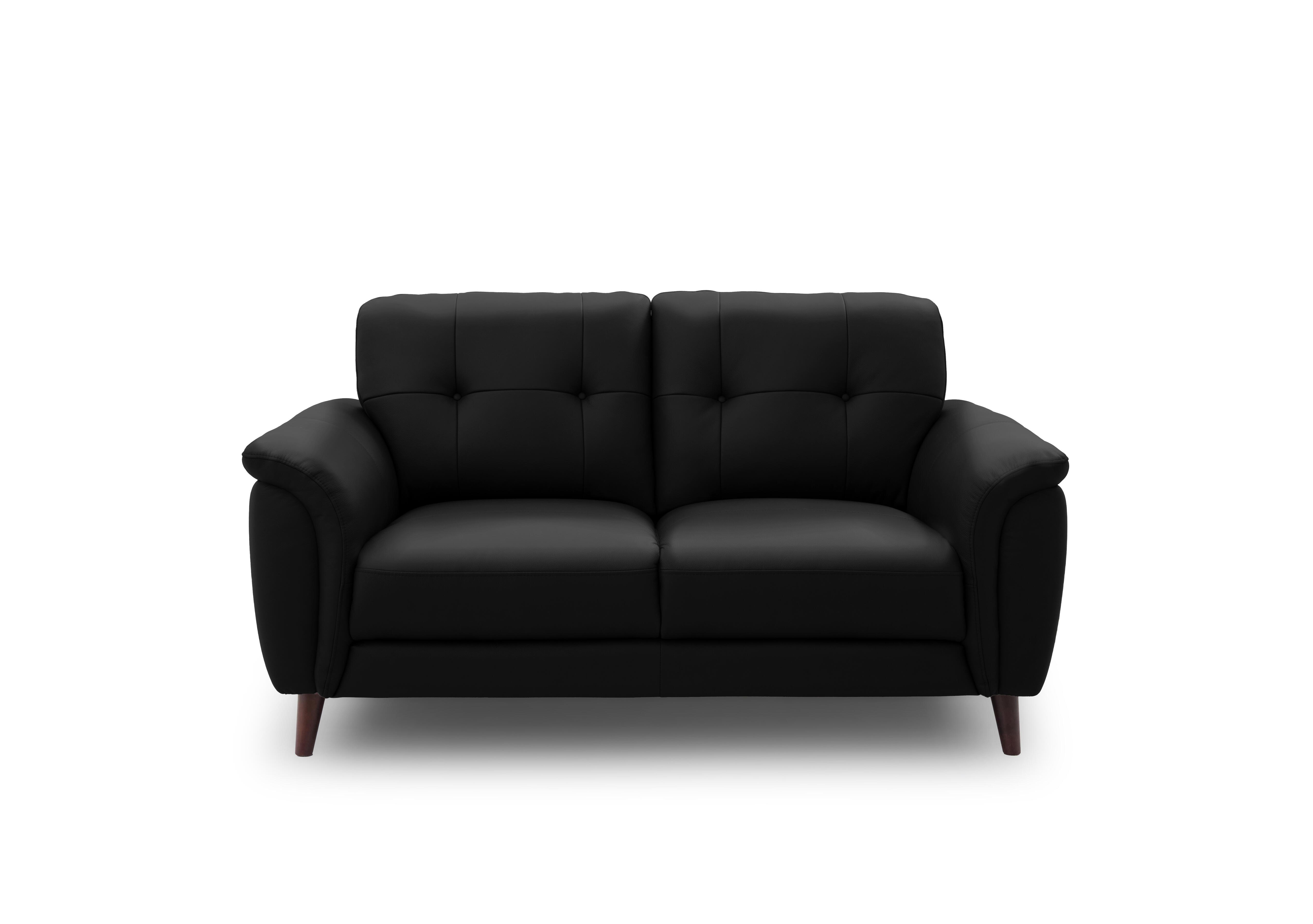 Chantilly 2 Seater Leather Sofa in Oslo Jet Black Cat-40/23 on Furniture Village